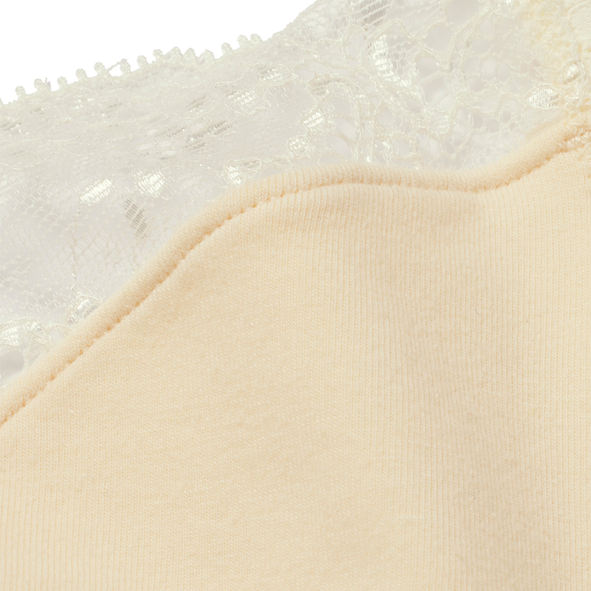 COTTON JERSEY LACE TRIANGLE BRALETTE | BUTTER - Image 4
