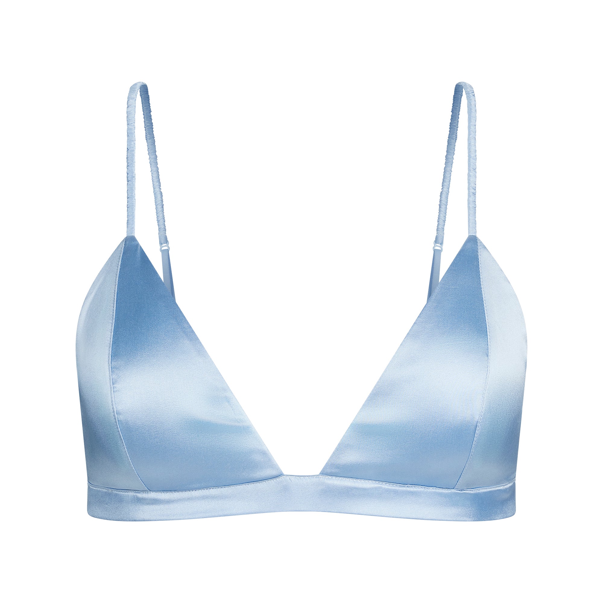 SILK LIGHTLY LINED TRIANGLE BRALETTE | GLACIER - Image 4