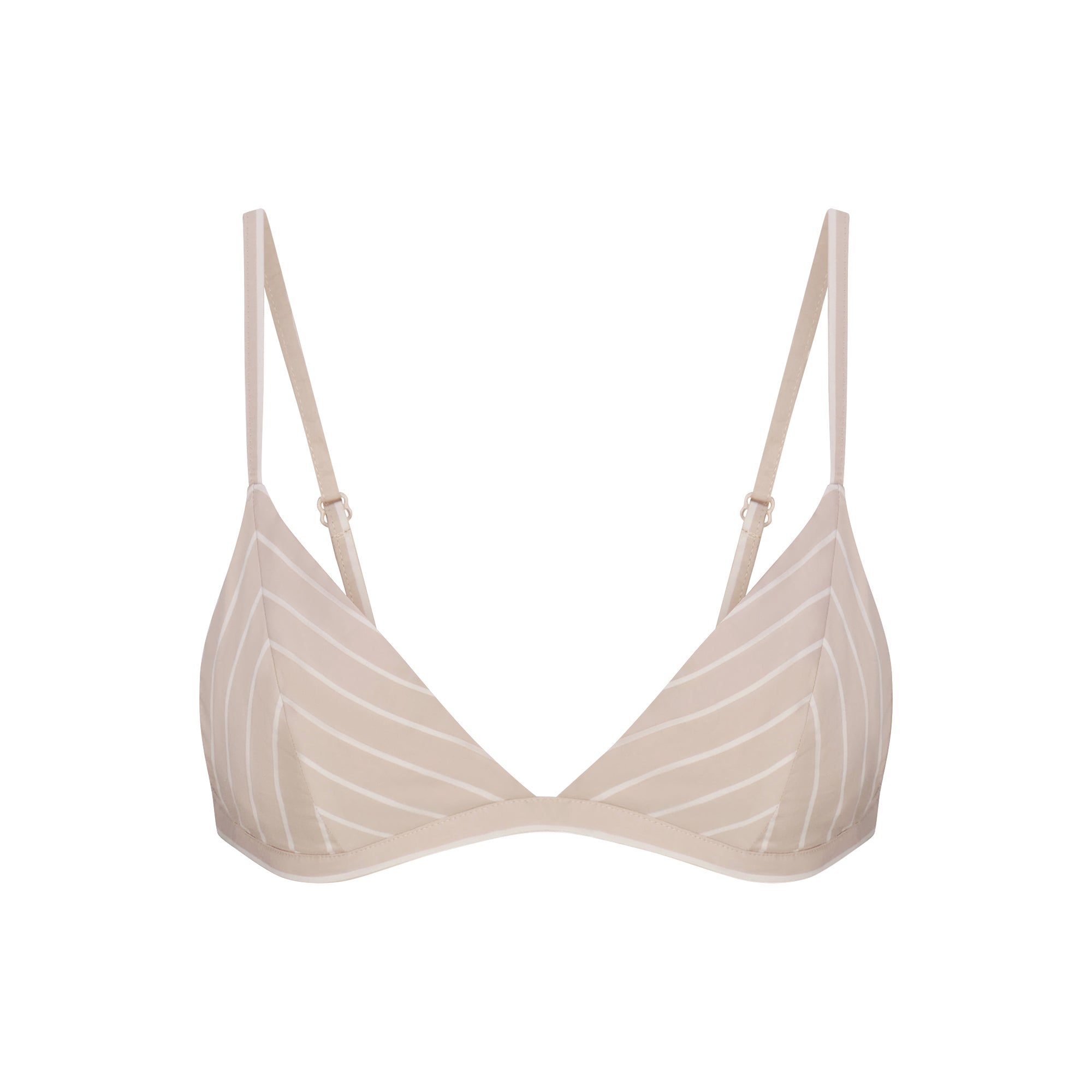 COTTON POPLIN TRIANGLE BRALETTE | STONE STRIPE - Image 6