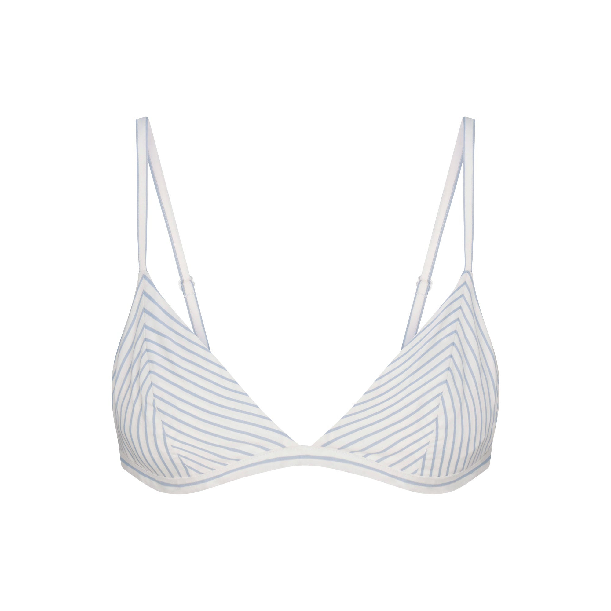 COTTON POPLIN TRIANGLE BRALETTE | ZEN BLUE STRIPE - Image 6