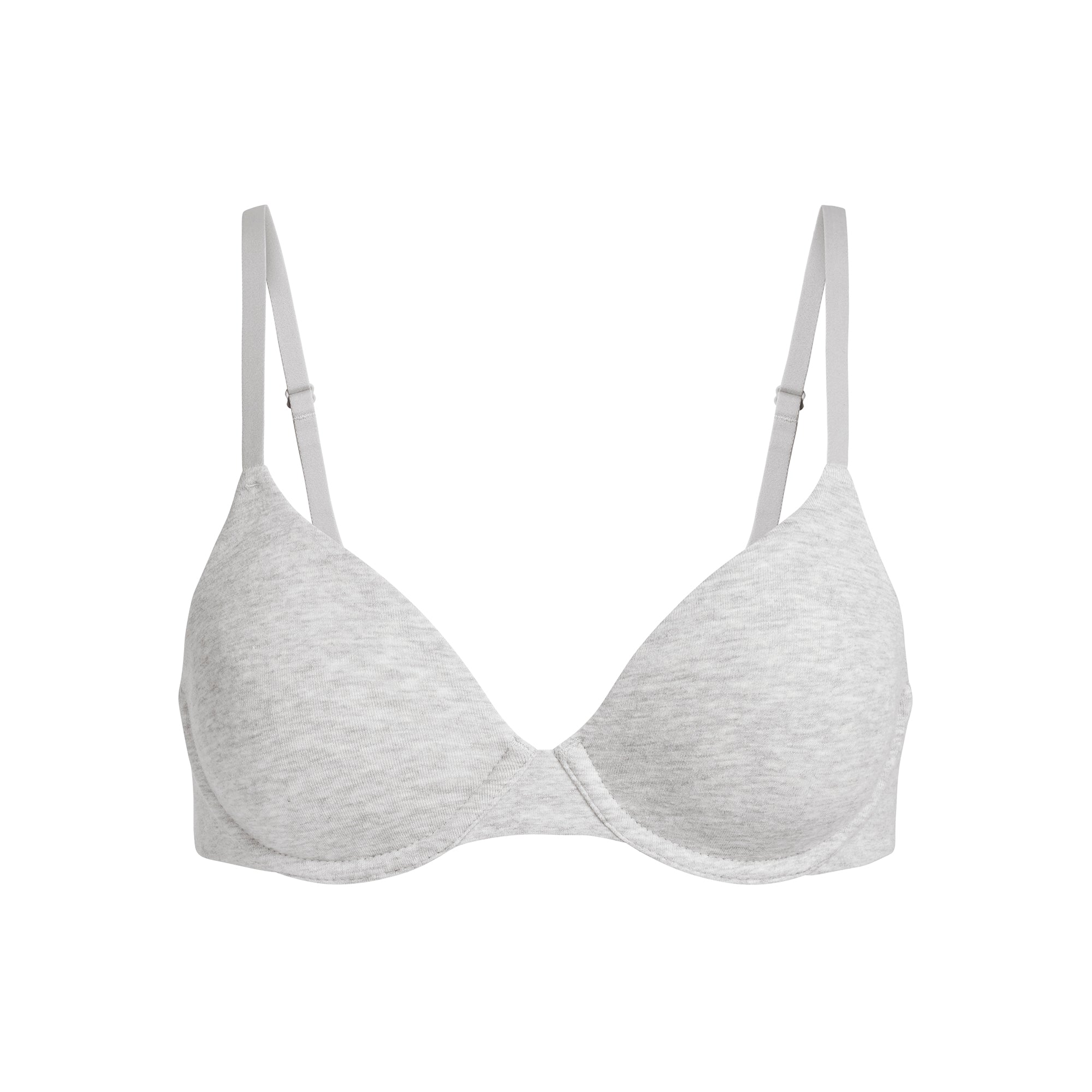 COTTON JERSEY T-SHIRT BRA | LIGHT HEATHER GREY - Image 5