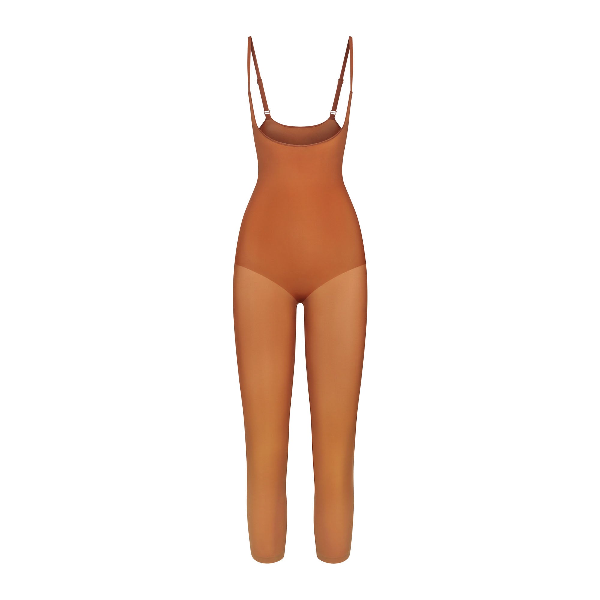 SHEER SEAMLESS OPEN BUST CATSUIT | BRONZE - Image 5