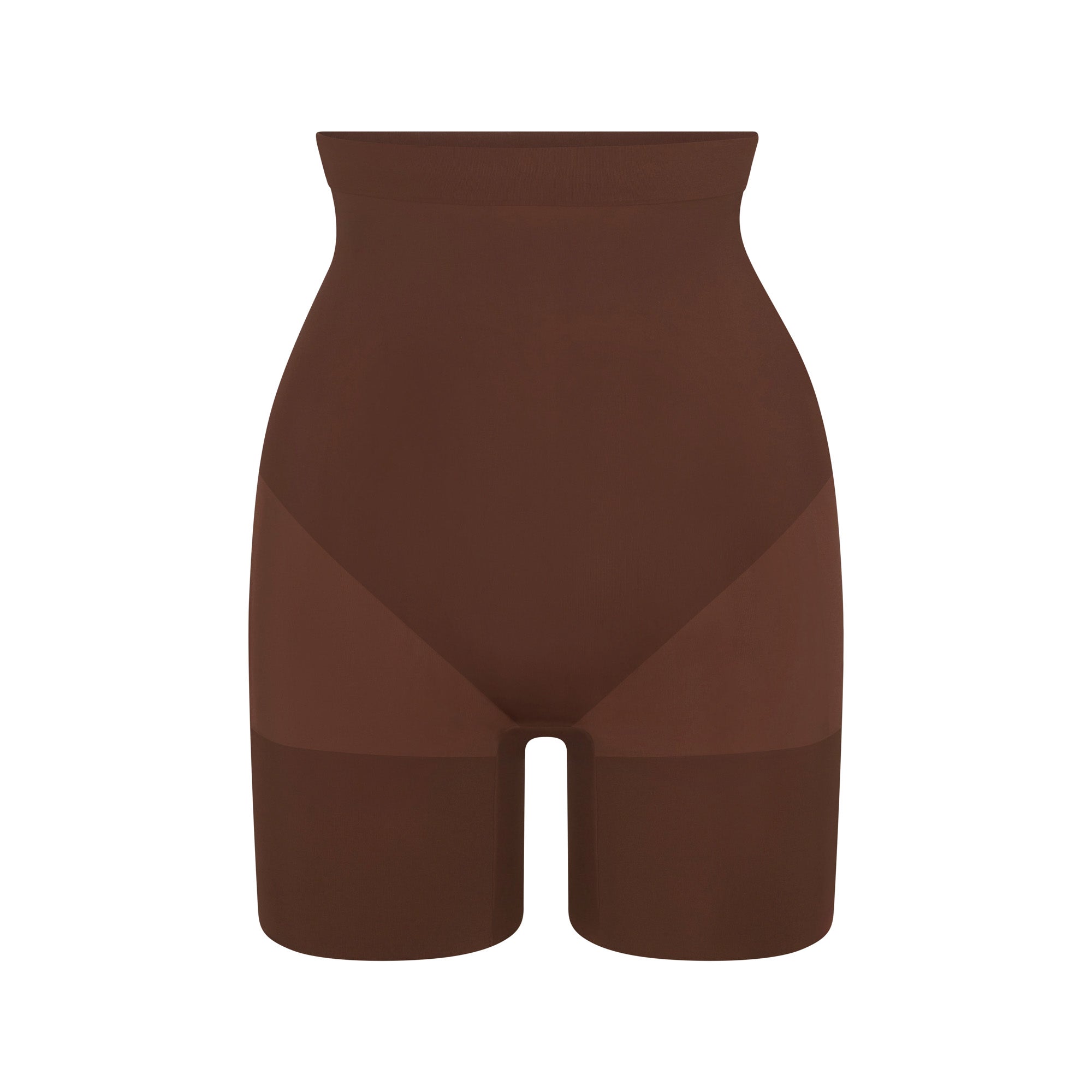 SHEER SEAMLESS HIGH-WAISTED MID THIGH SHORT | COCOA - Image 6