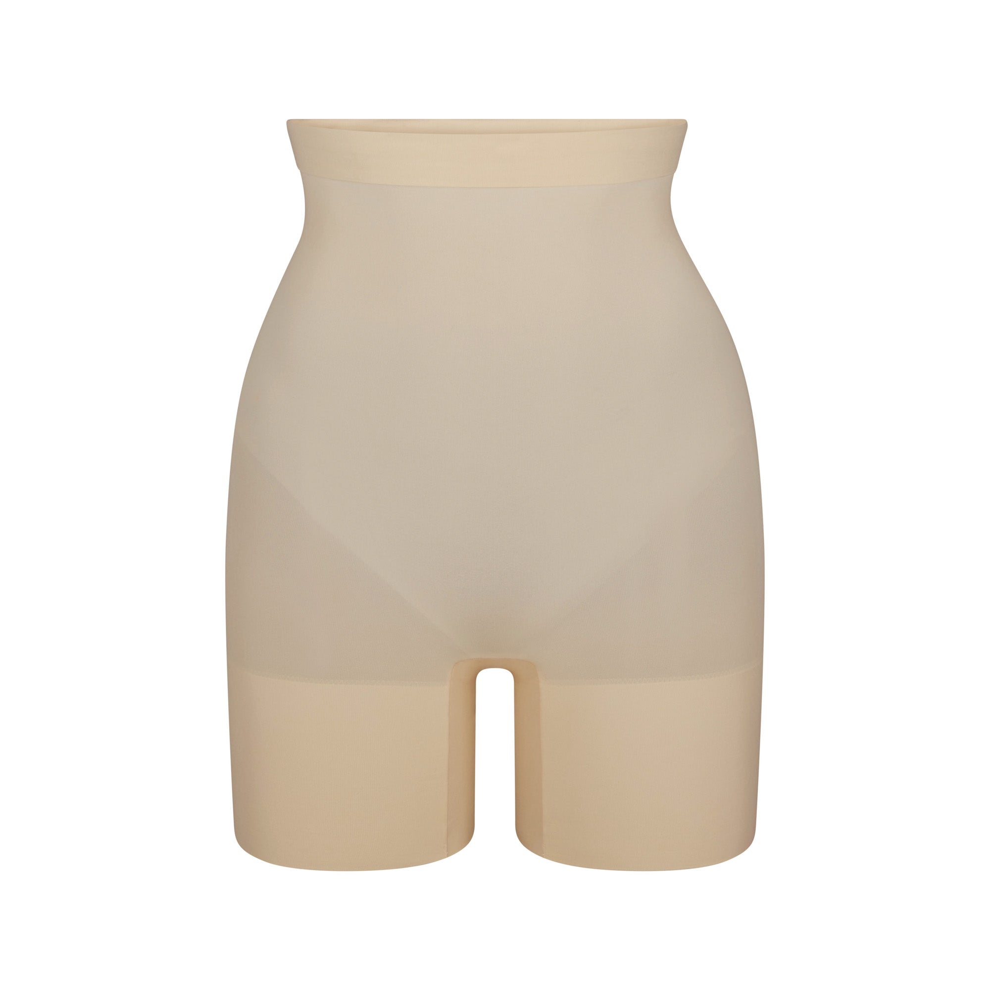 SHEER SEAMLESS HIGH-WAISTED MID THIGH SHORT | SAND - Image 5