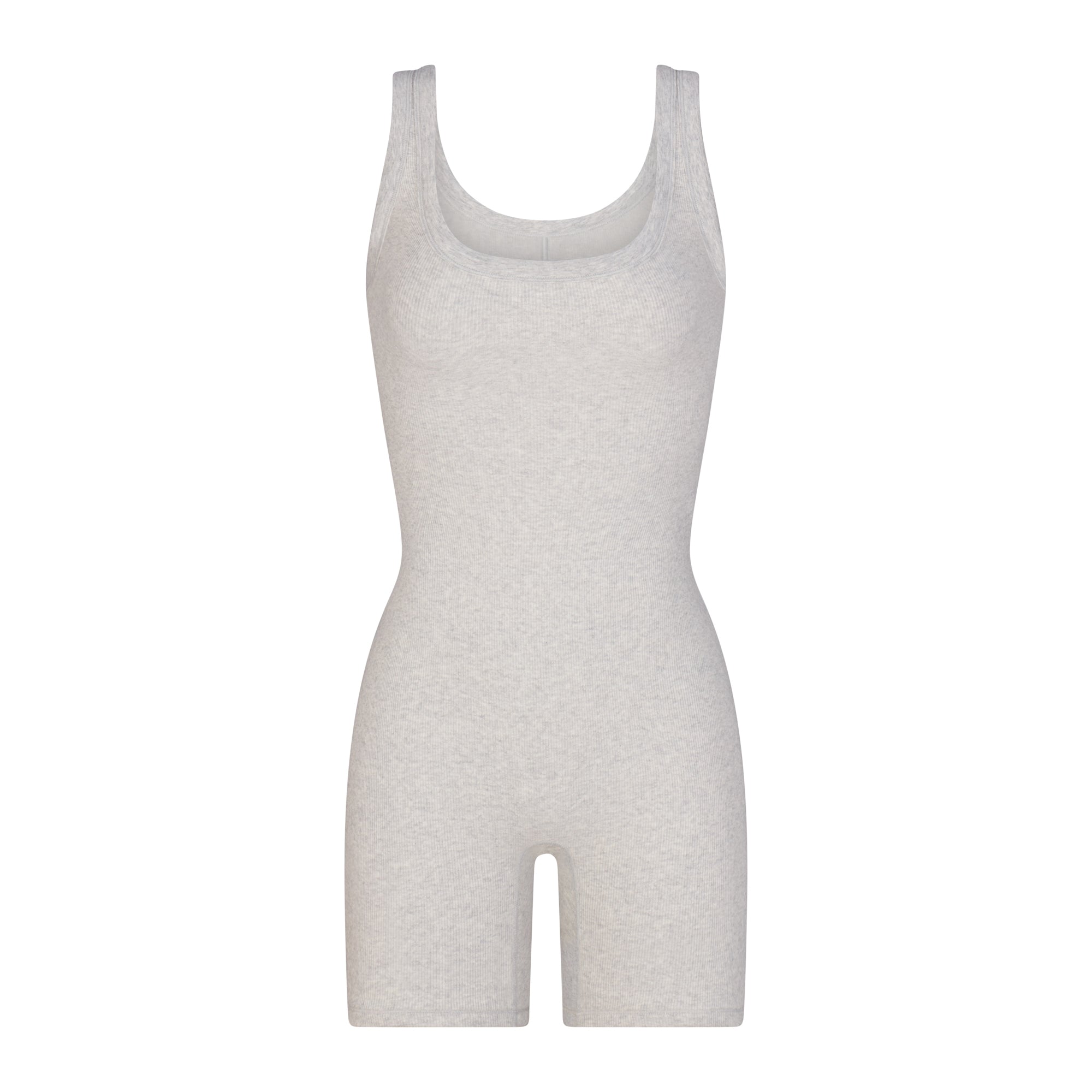COTTON RIB ONESIE | LIGHT HEATHER GREY - Image 5