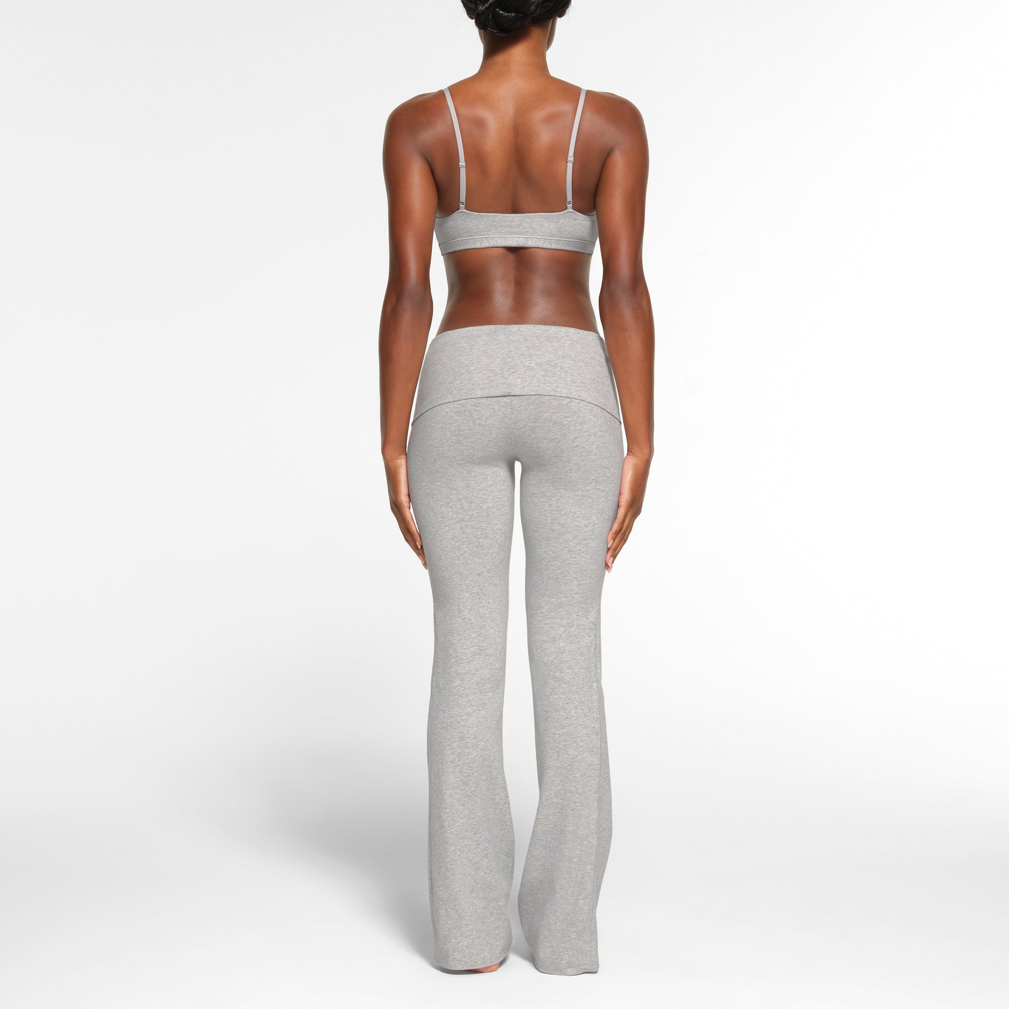 COTTON JERSEY FOLDOVER PANT | LIGHT HEATHER GREY - Image 3