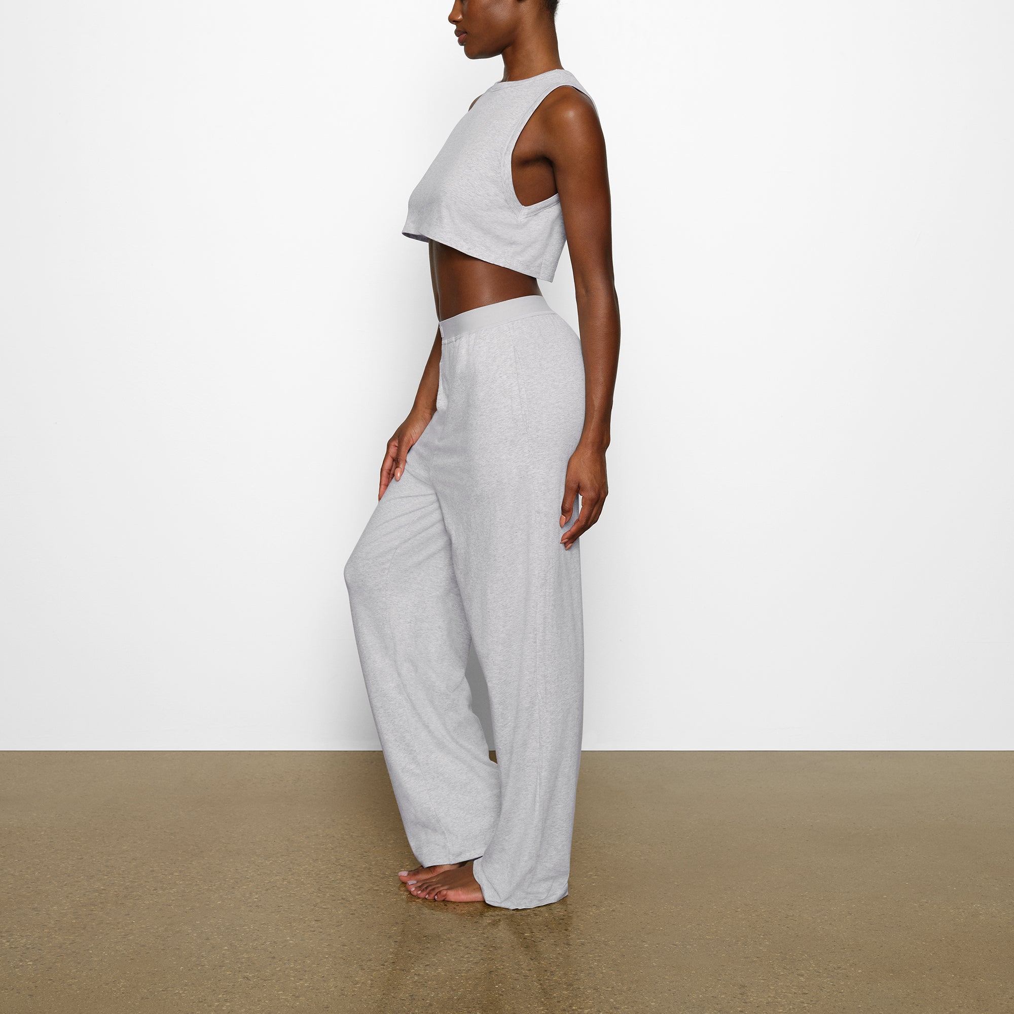 BOYFRIEND LOOSE PANT | LIGHT HEATHER GREY - Image 2