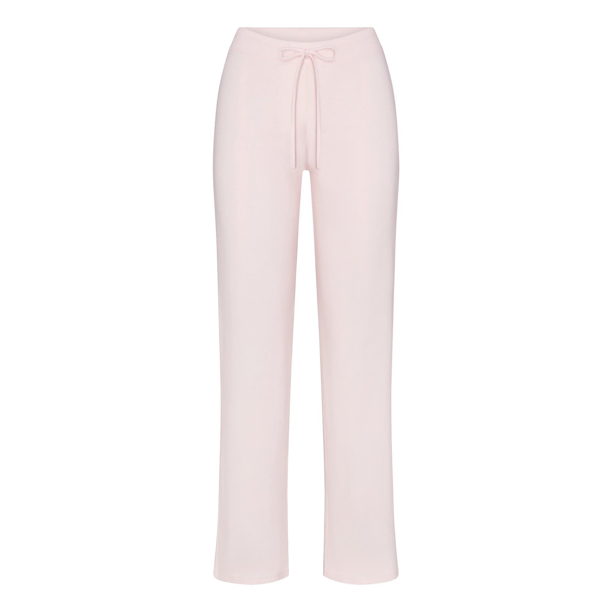 COTTON JERSEY STRAIGHT LEG PANT | BARELY PINK - Image 6