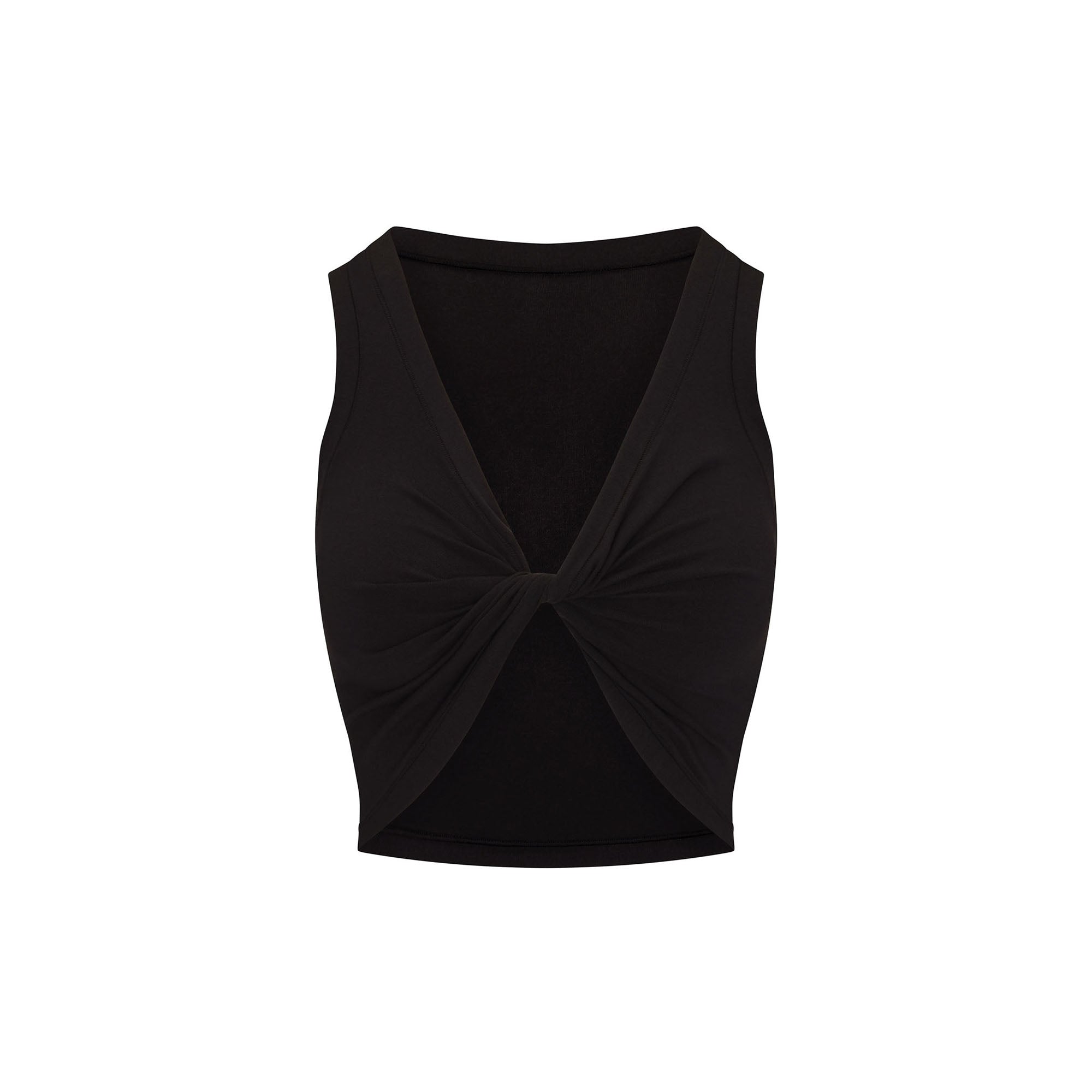 COTTON TWIST CROPPED TANK | SOOT - Image 5