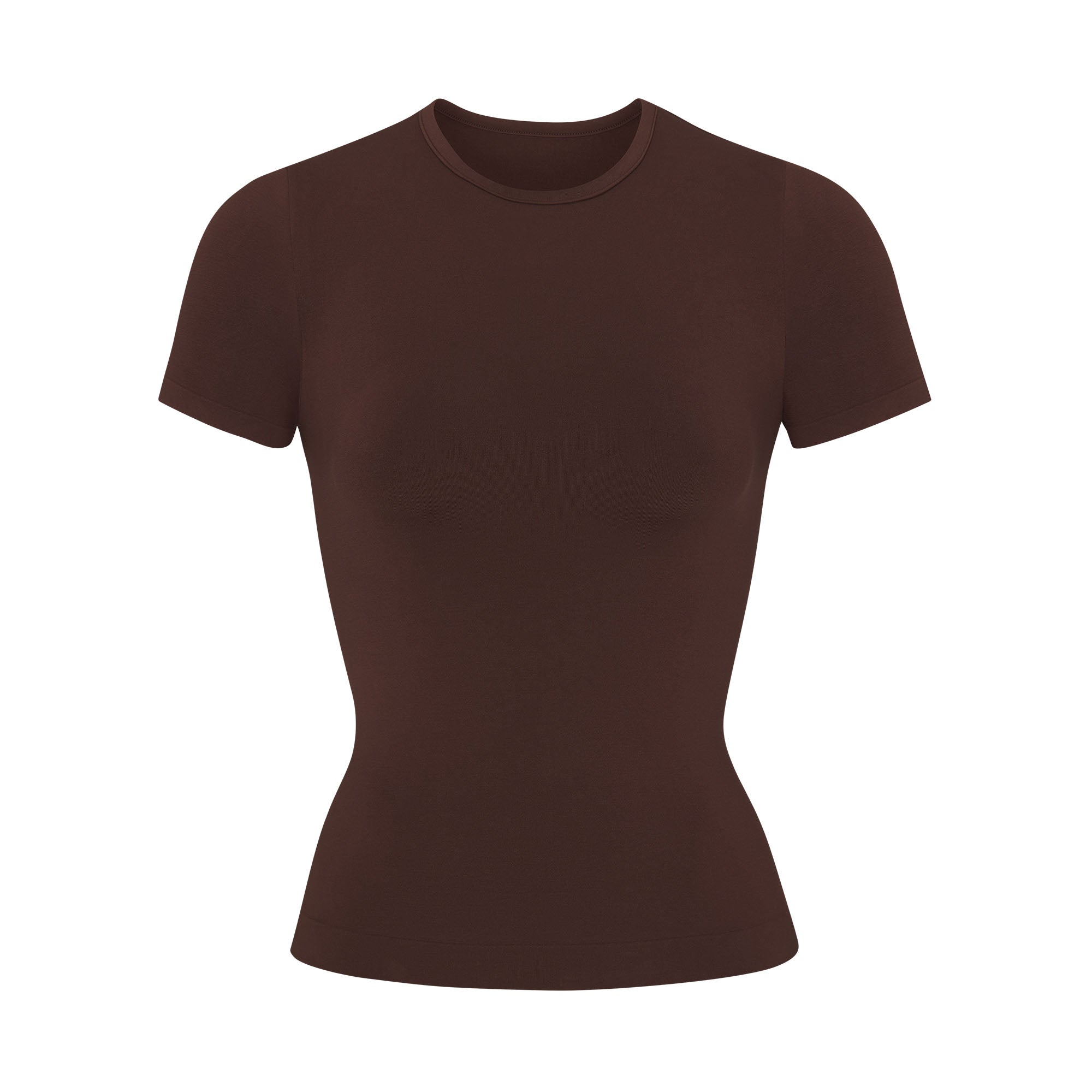 SOFT SMOOTHING SEAMLESS T-SHIRT | COCOA - Image 5