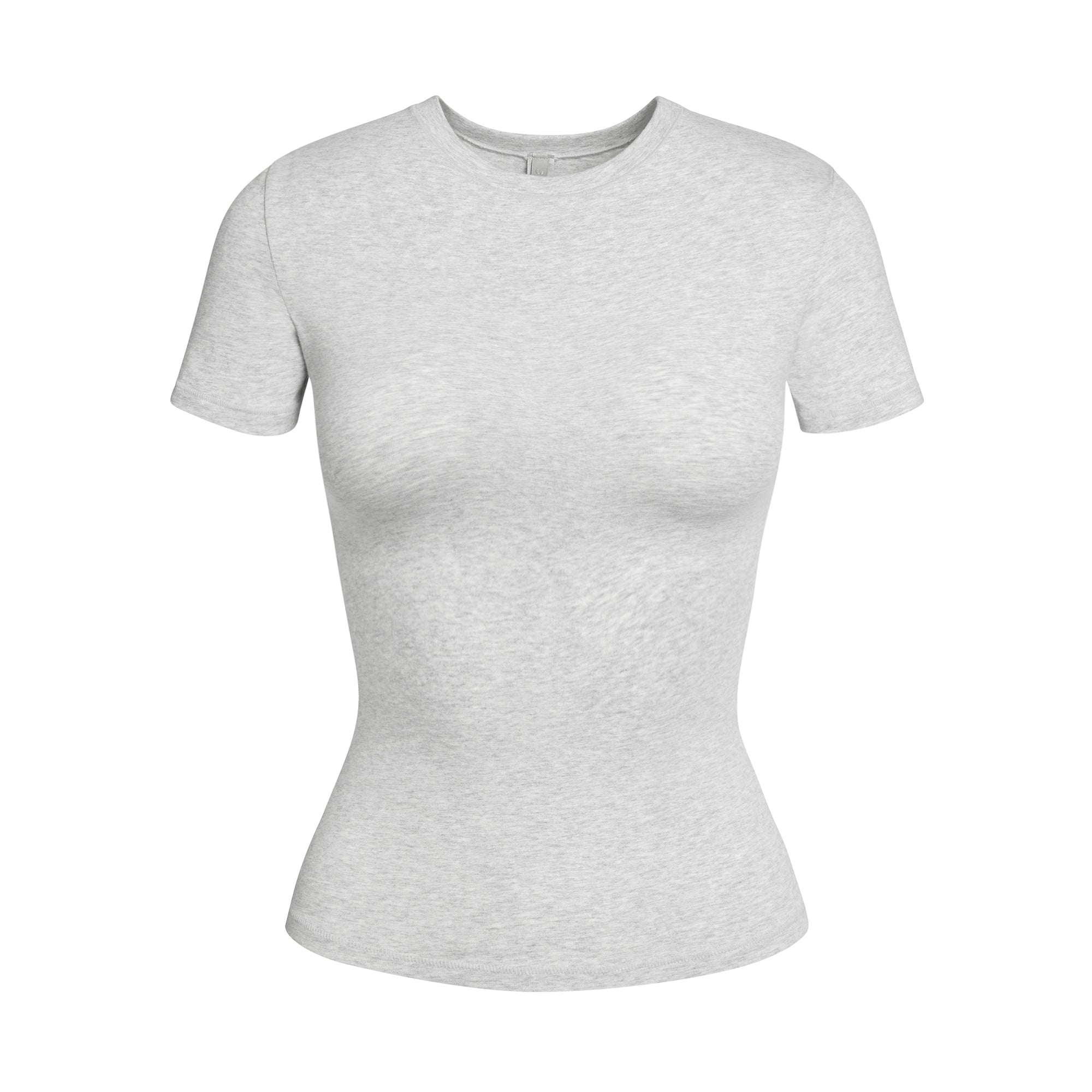 COTTON JERSEY T-SHIRT | LIGHT HEATHER GREY - Image 7