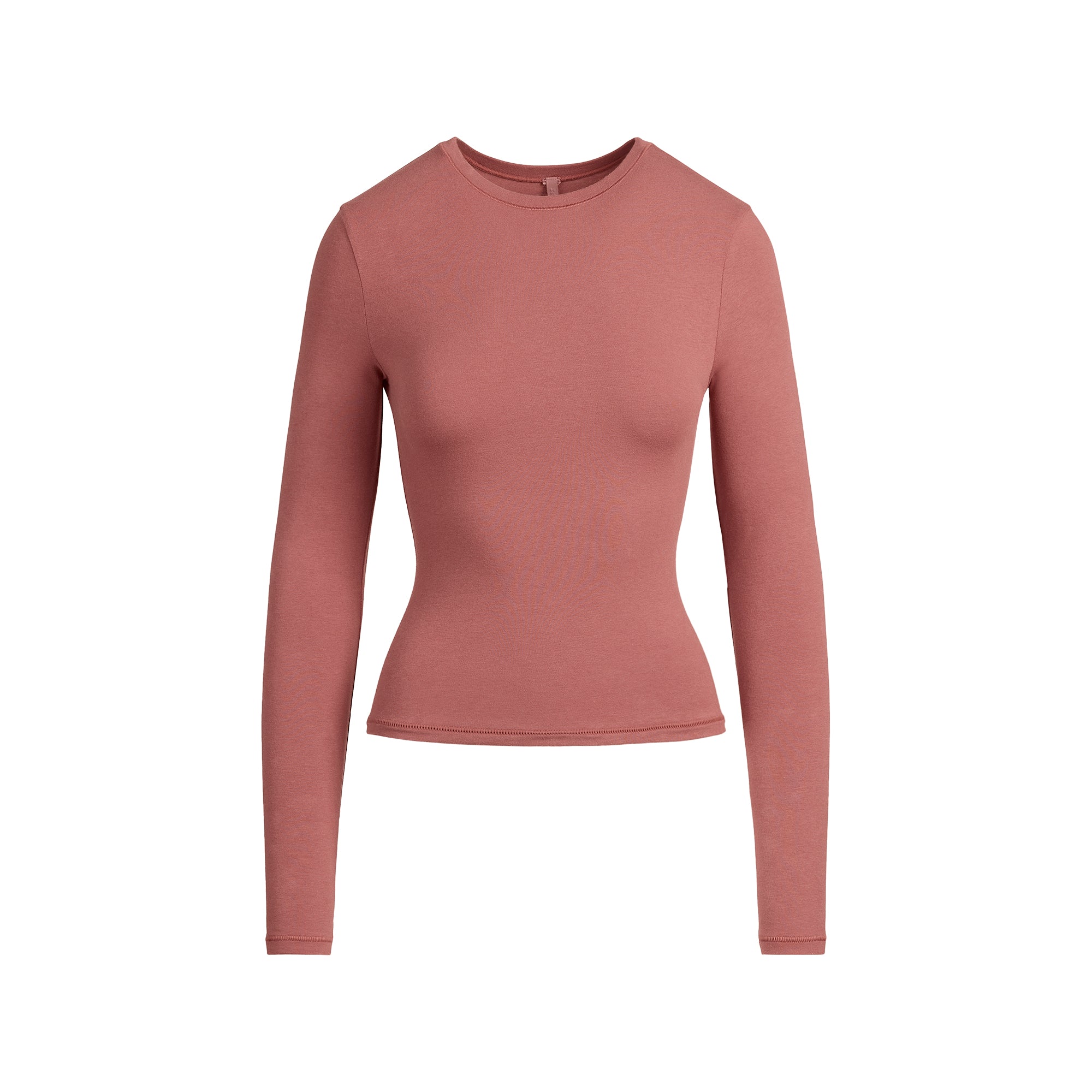 COTTON JERSEY LONG SLEEVE T-SHIRT | REDWOOD - Image 4