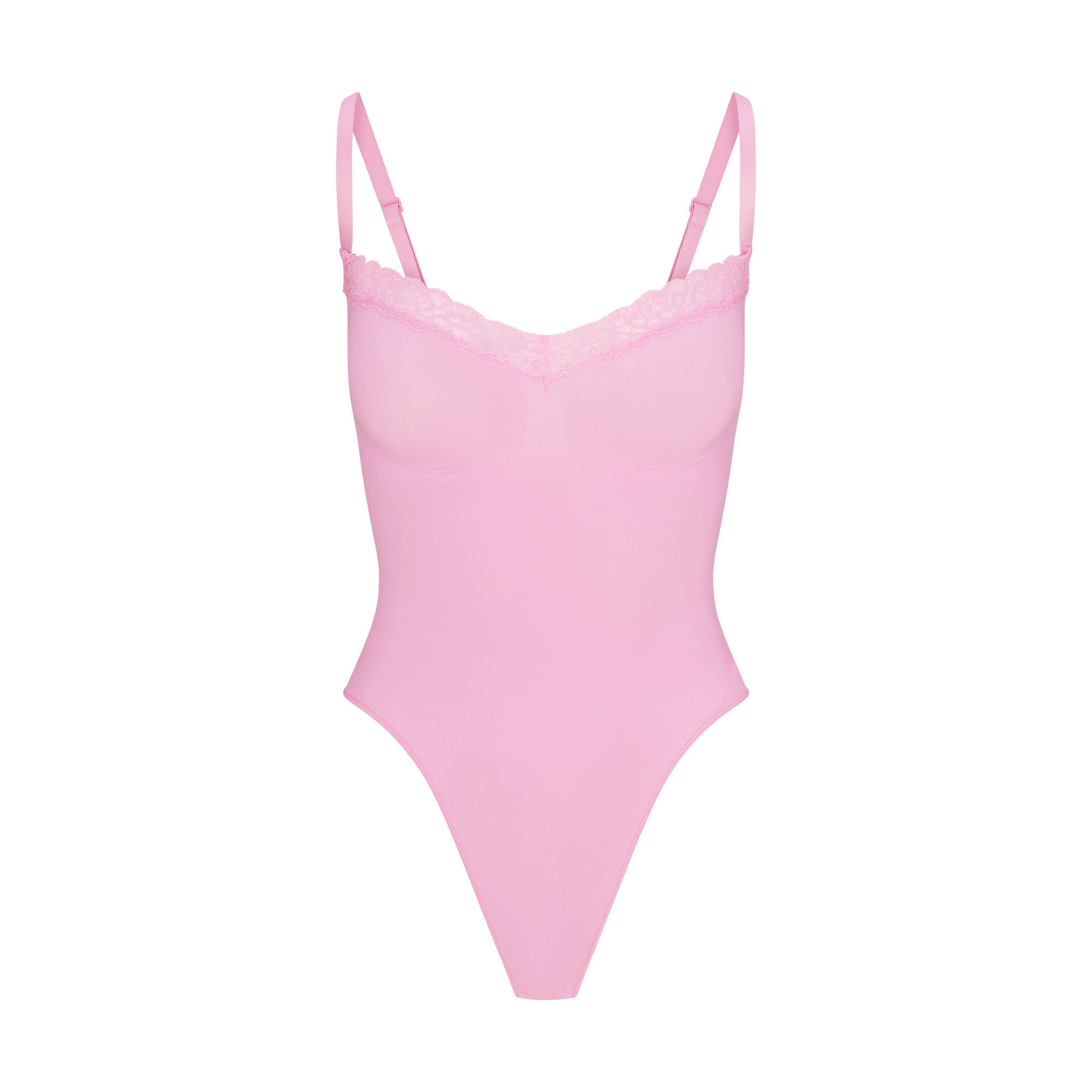 SEAMLESS SCULPT LACE THONG BODYSUIT | BUBBLE GUM - Image 5