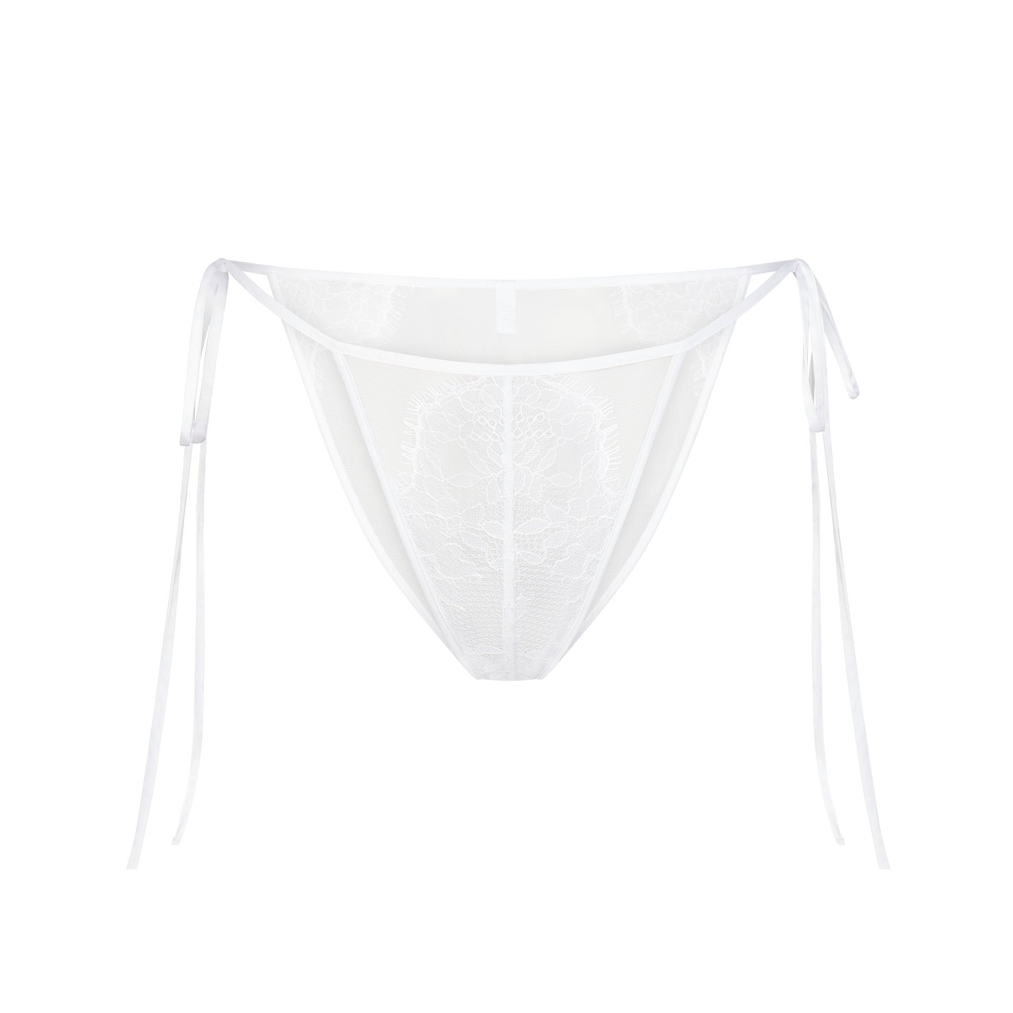 SKIMS LACE TIE SIDE BIKINI | SNOW - Image 5