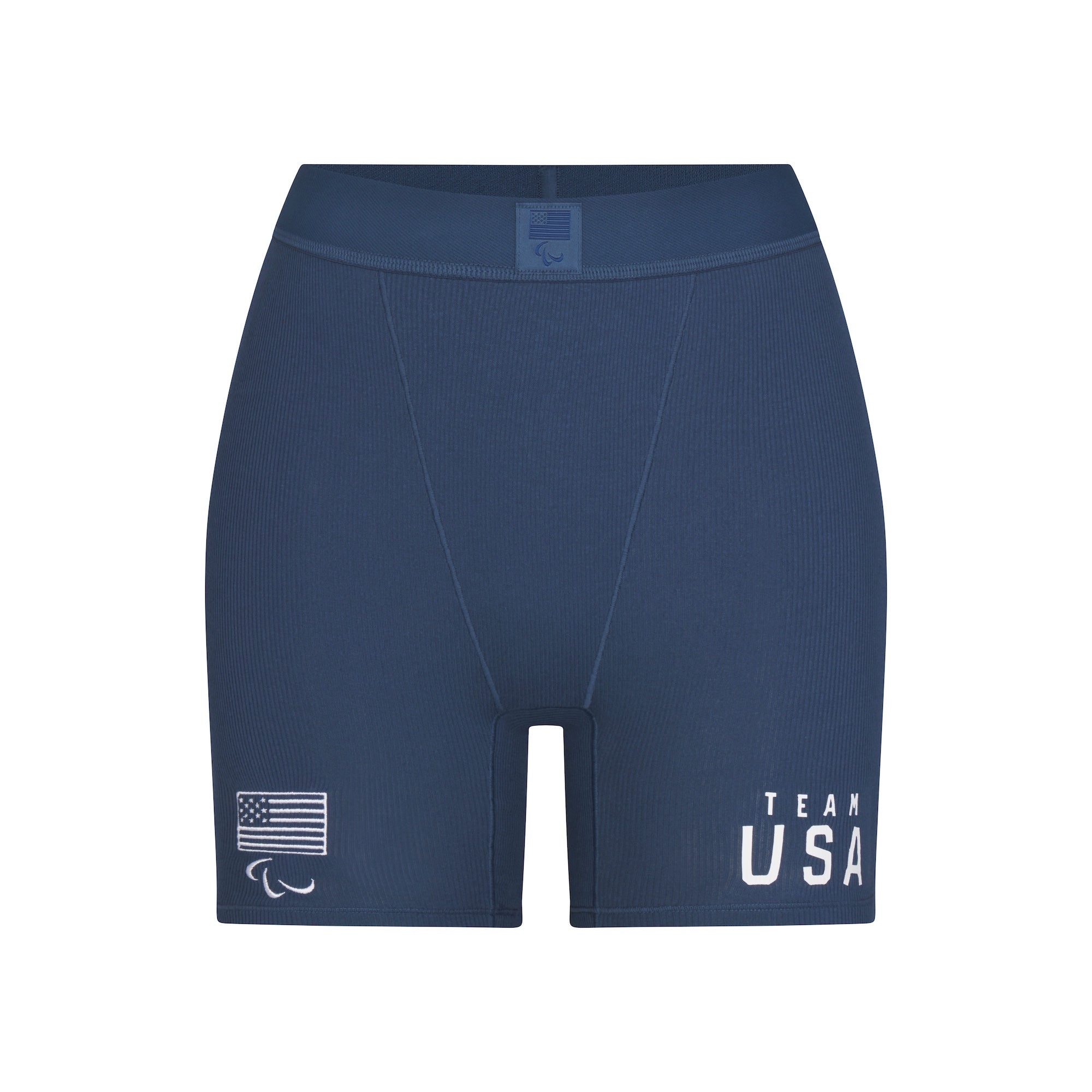 SKIMS FOR TEAM USA COTTON RIB PARALYMPIC BOXER | NAVY - Image 4