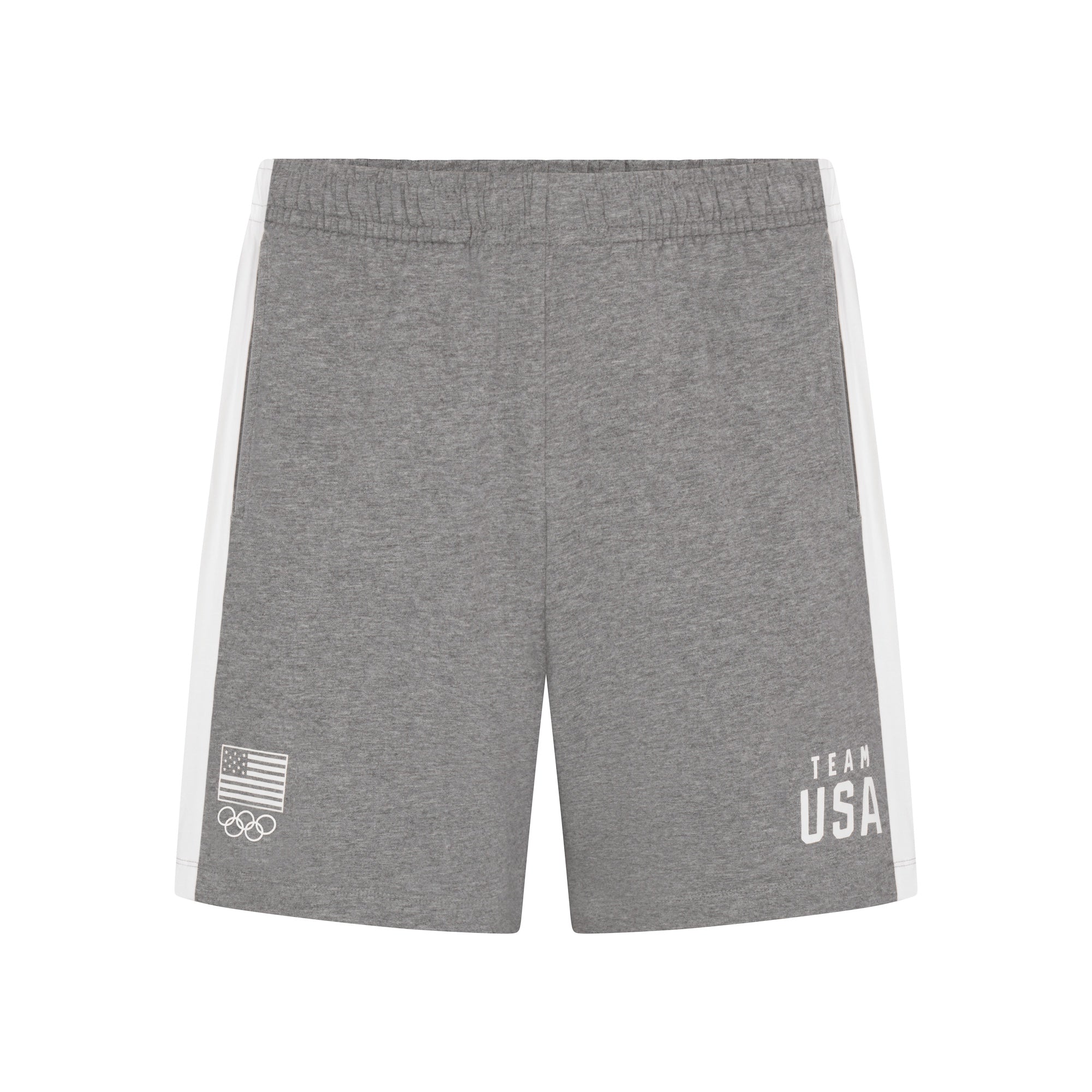 SKIMS FOR TEAM USA JERSEY SLEEP MENS OLYMPIC SHORT | HEATHER GREY - Image 5
