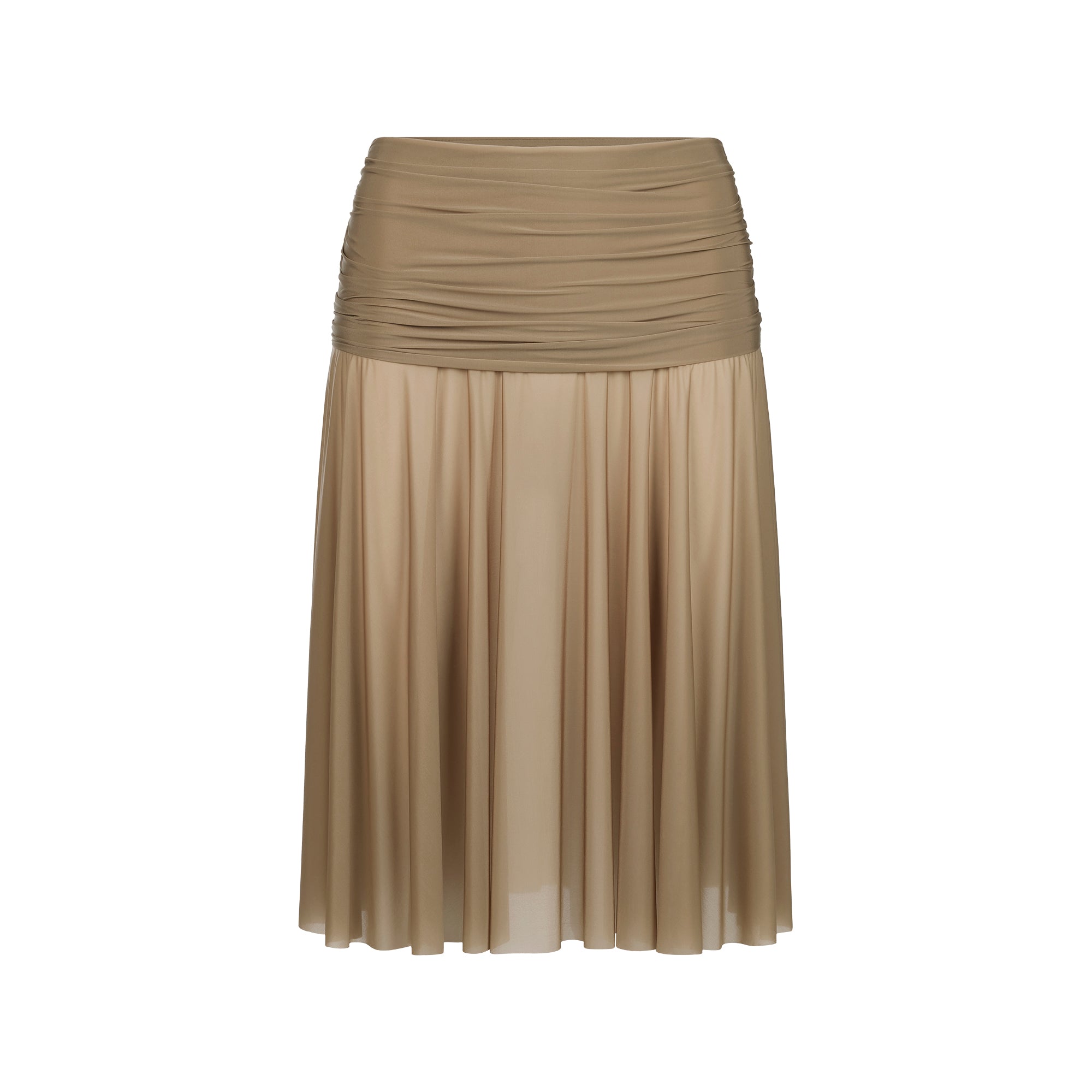 MILKY SHEER MIDI SKIRT | TRUFFLE - Image 6