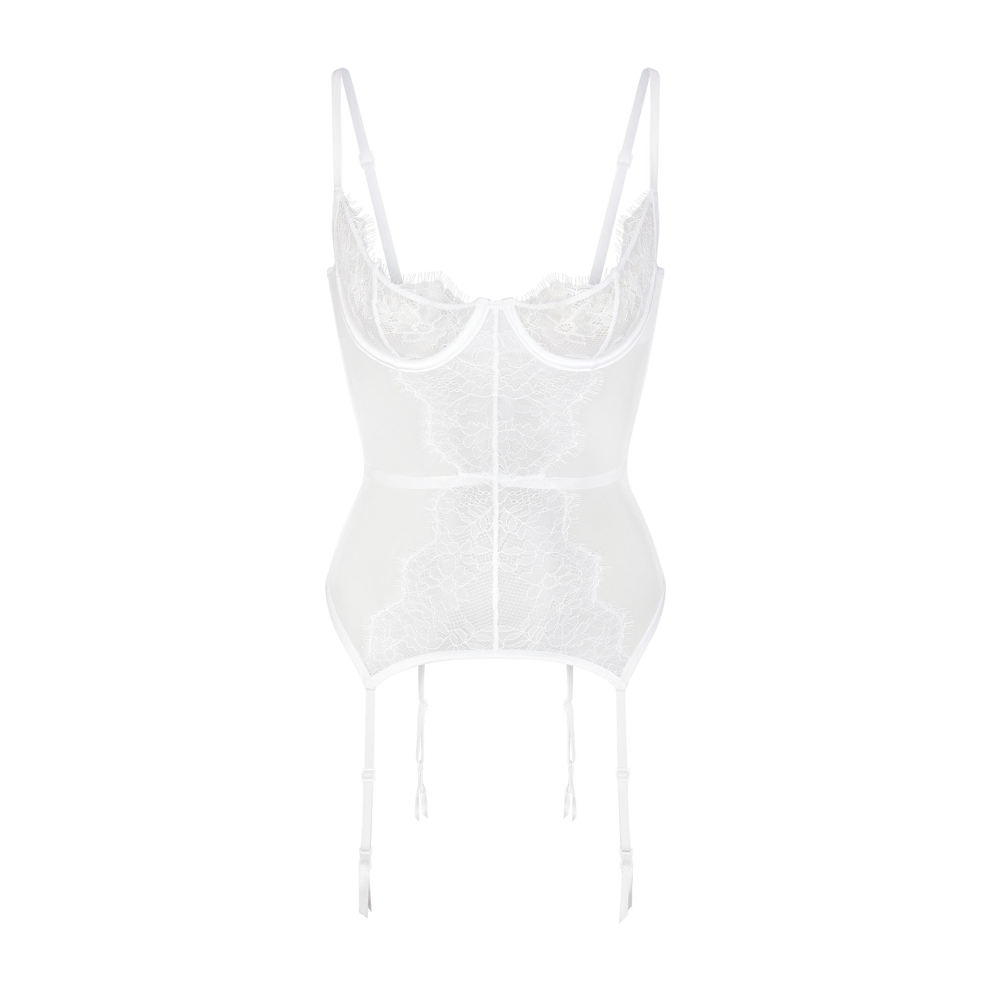 SKIMS LACE SCOOP UNLINED CORSET | SNOW - Image 5