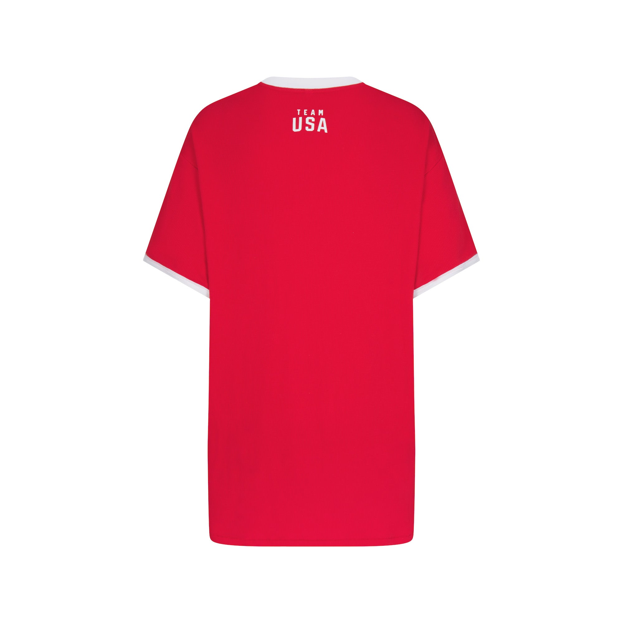 SKIMS FOR TEAM USA COTTON RIB PARALYMPIC T-SHIRT MINI DRESS | RED - Image 6