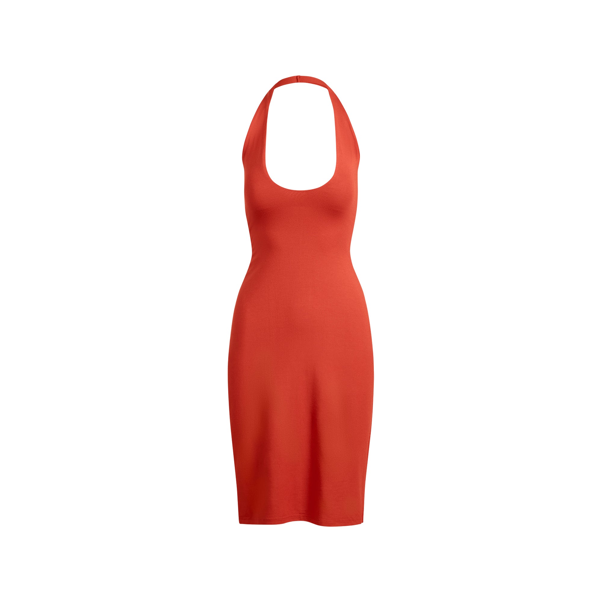 SMOOTH LAYERS PLUNGE HALTER MIDI DRESS | TERRA - Image 7