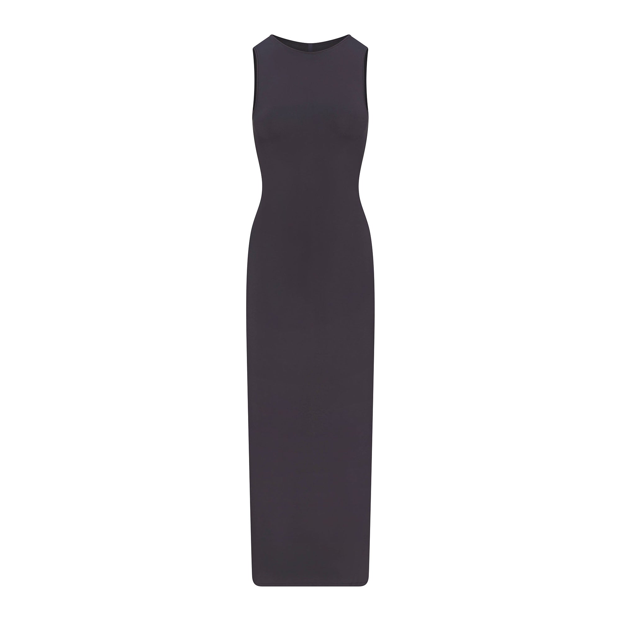 SMOOTH LAYERS LONG BOAT NECK DRESS | GRAPHITE - Image 5