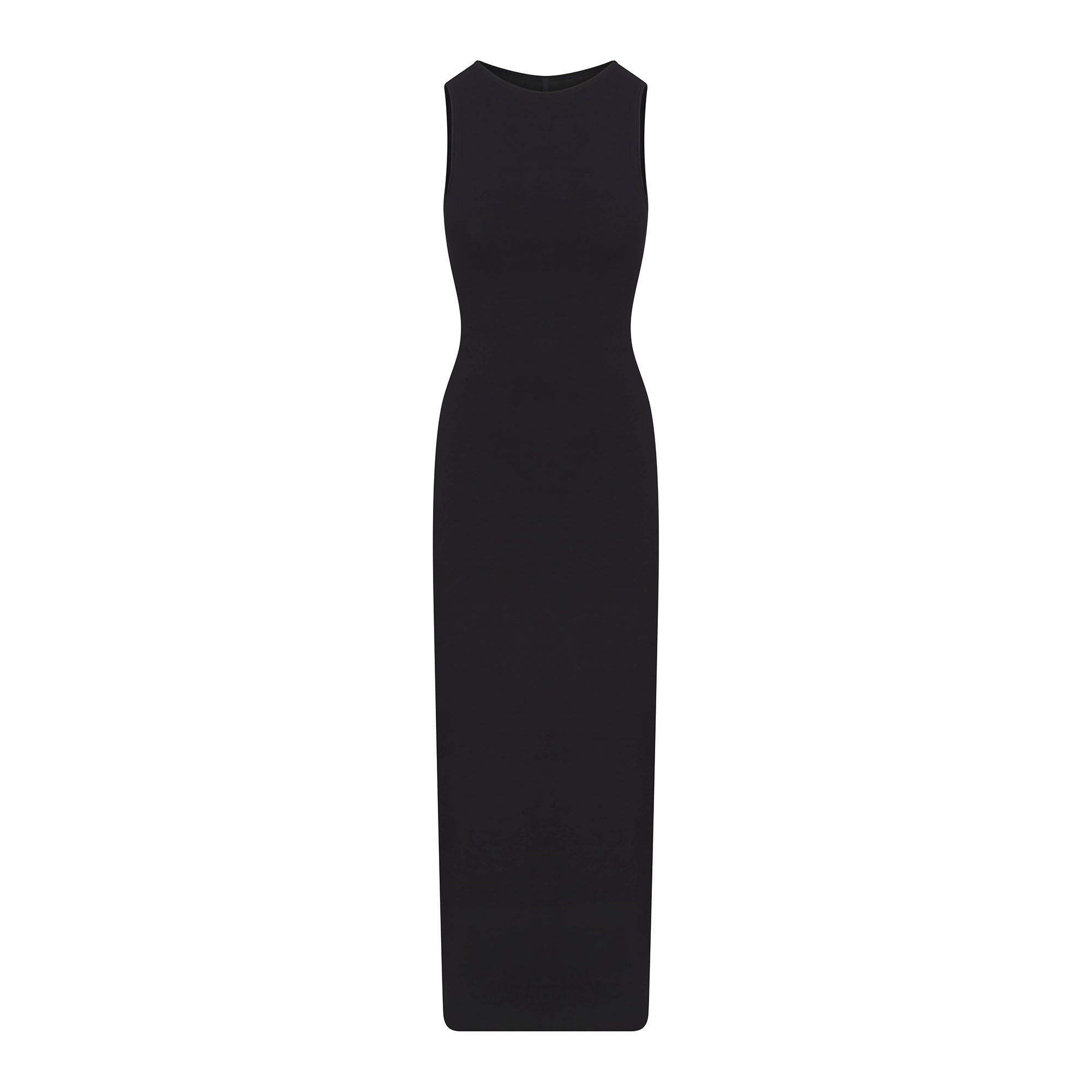 SMOOTH LAYERS LONG BOAT NECK DRESS | OBSIDIAN - Image 5