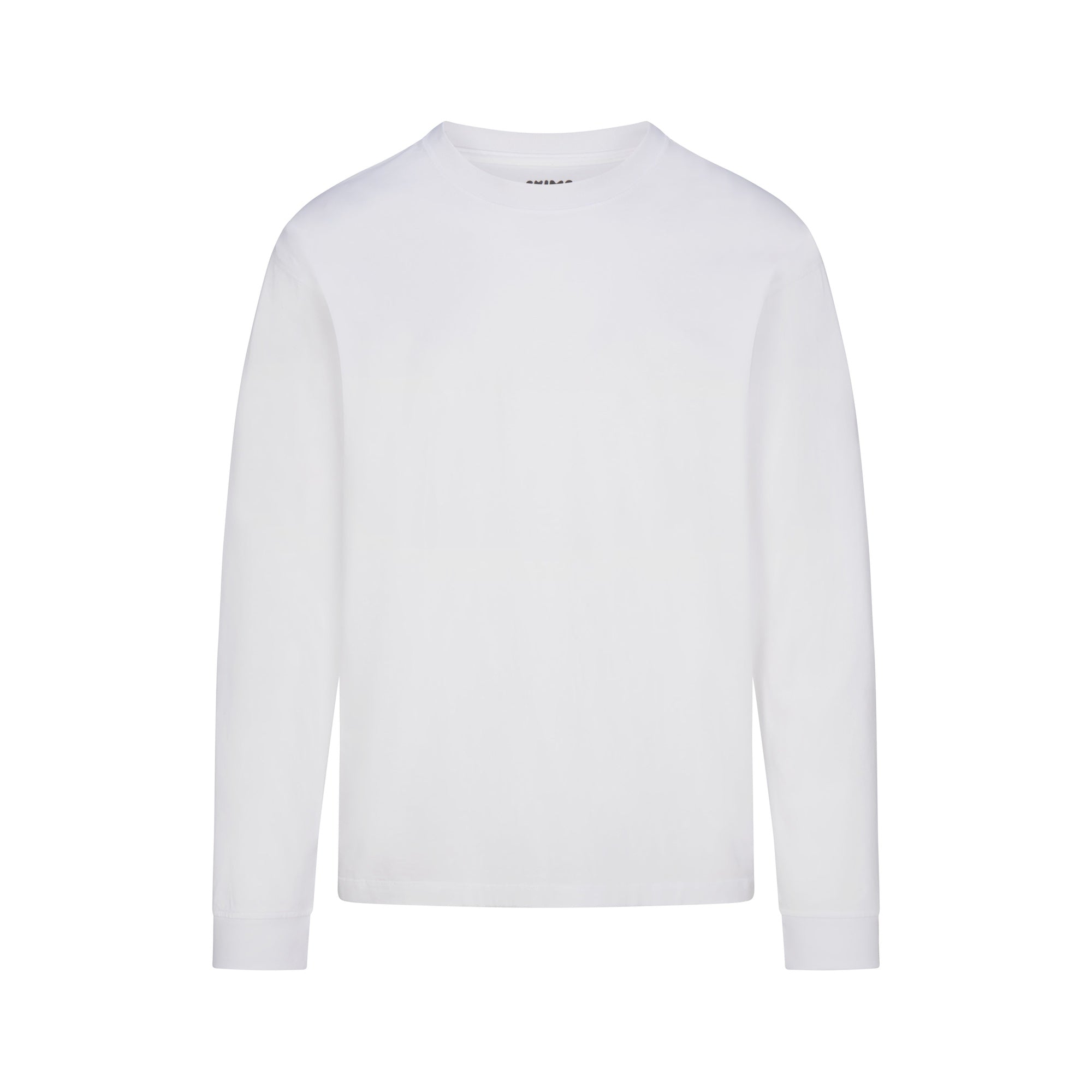 HEAVYWEIGHT COTTON MENS RELAXED LONG SLEEVE T-SHIRT | CHALK - Image 6