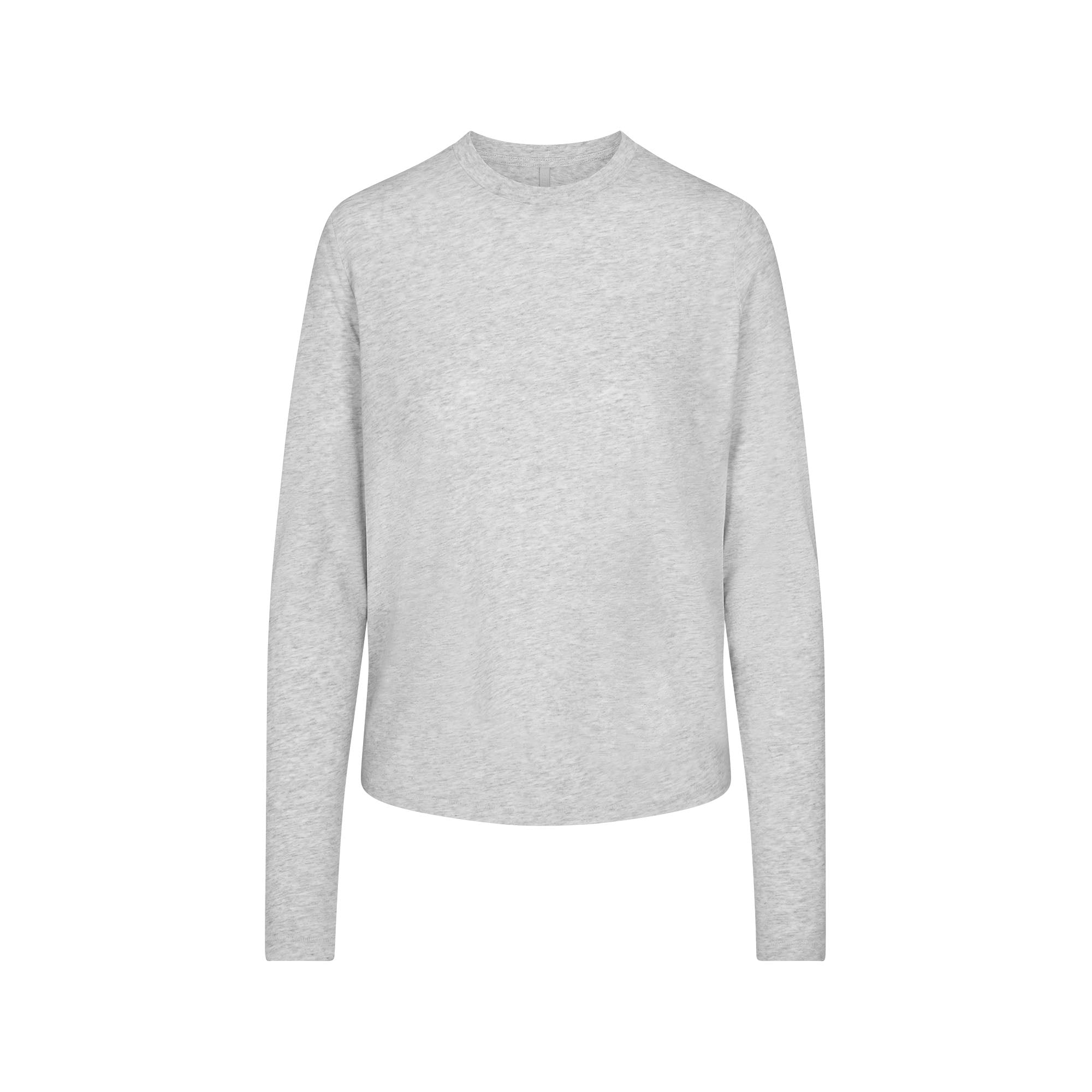 RELAXED TEES LONG SLEEVE T-SHIRT | LIGHT HEATHER GREY - Image 5