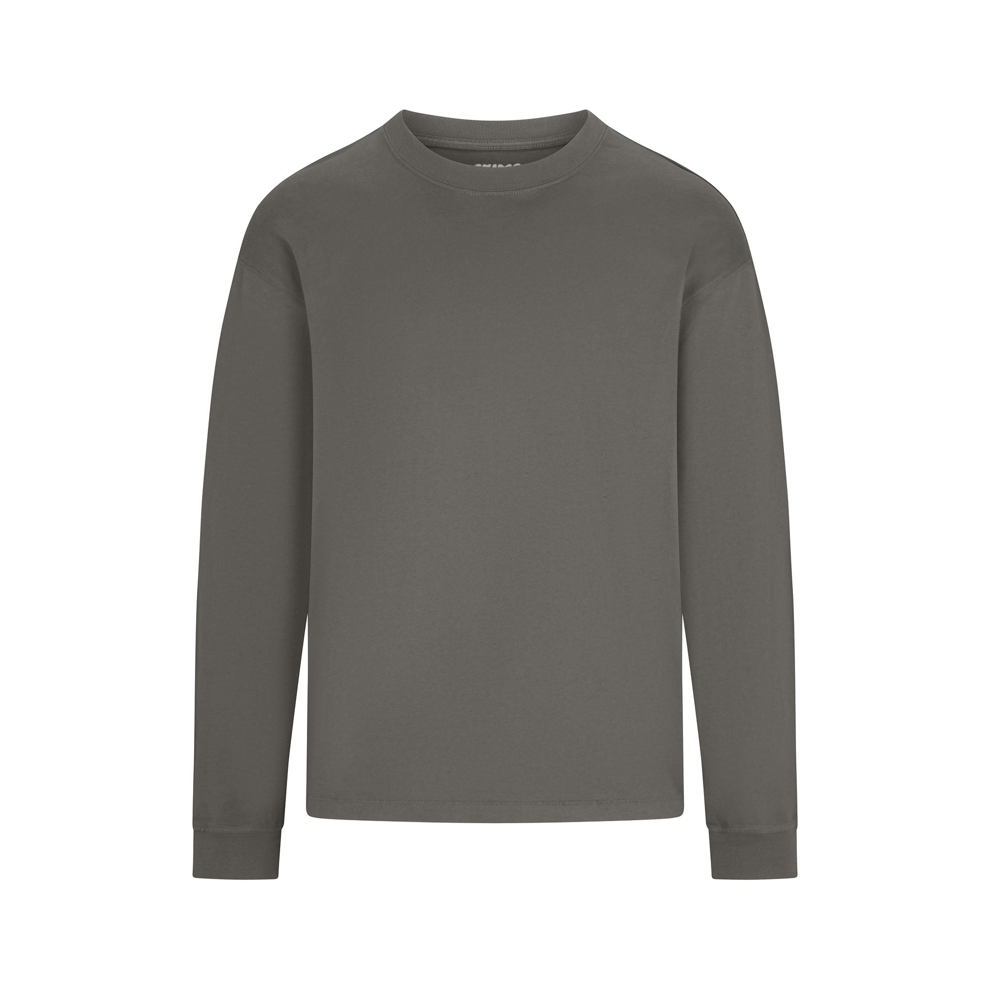 HEAVYWEIGHT COTTON MENS RELAXED LONG SLEEVE T-SHIRT | GUNMETAL - Image 6