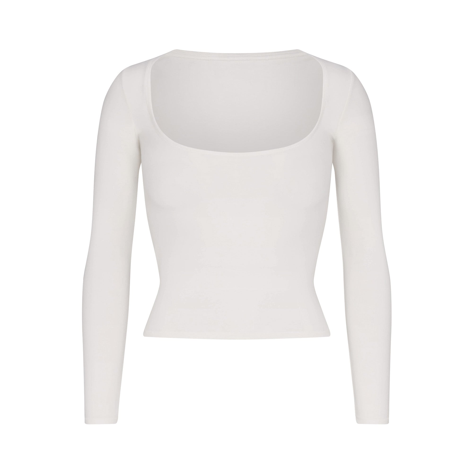 COTTON JERSEY SCOOP NECK LONG SLEEVE TOP | MARBLE - Image 5