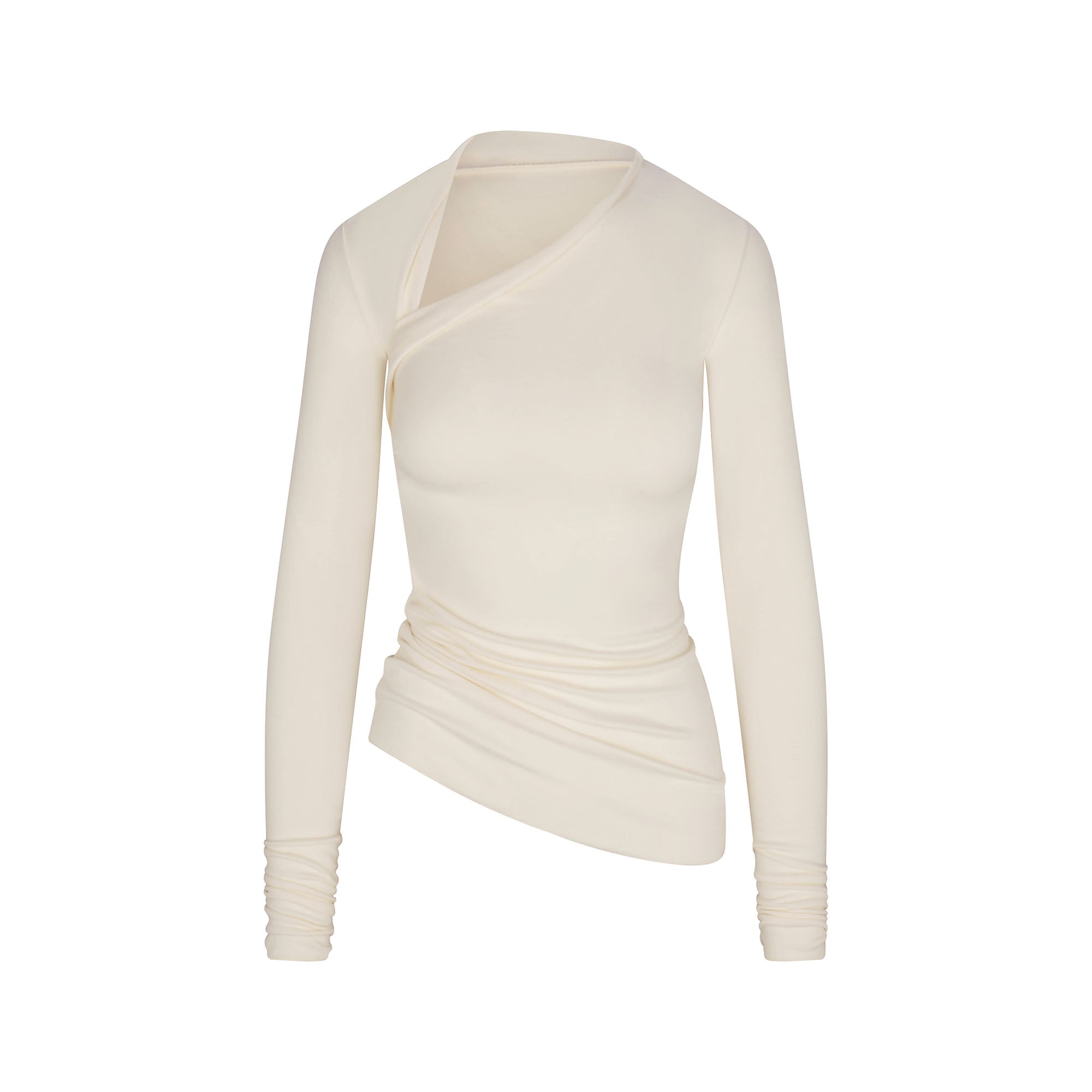 SKIMS CLOUD ASYMMETRIC LONG SLEEVE TOP | ECRU - Image 7
