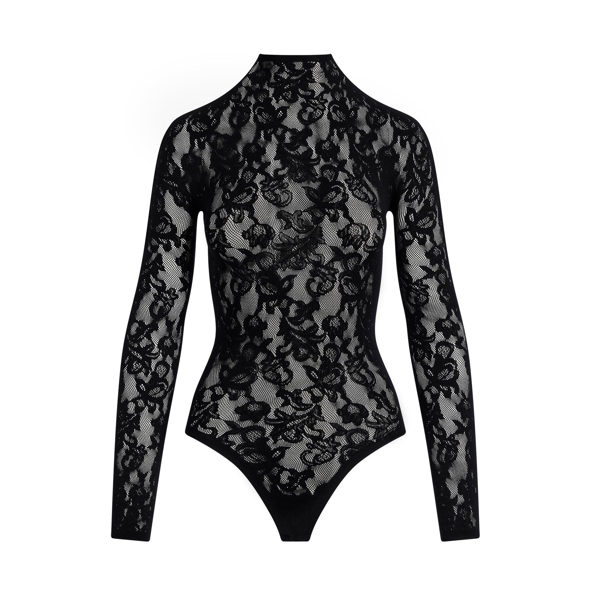 KNIT LACE MOCK NECK BODYSUIT | ONYX - Image 7