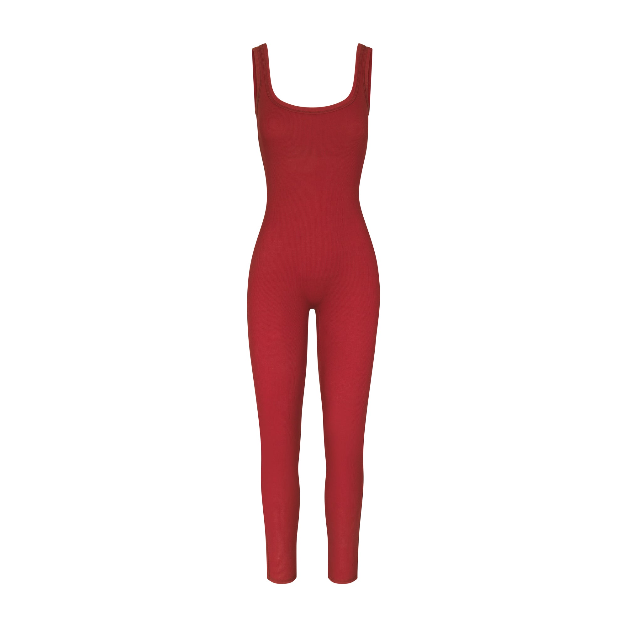 COTTON RIB TANK CATSUIT | BRICK MULTI - Image 5