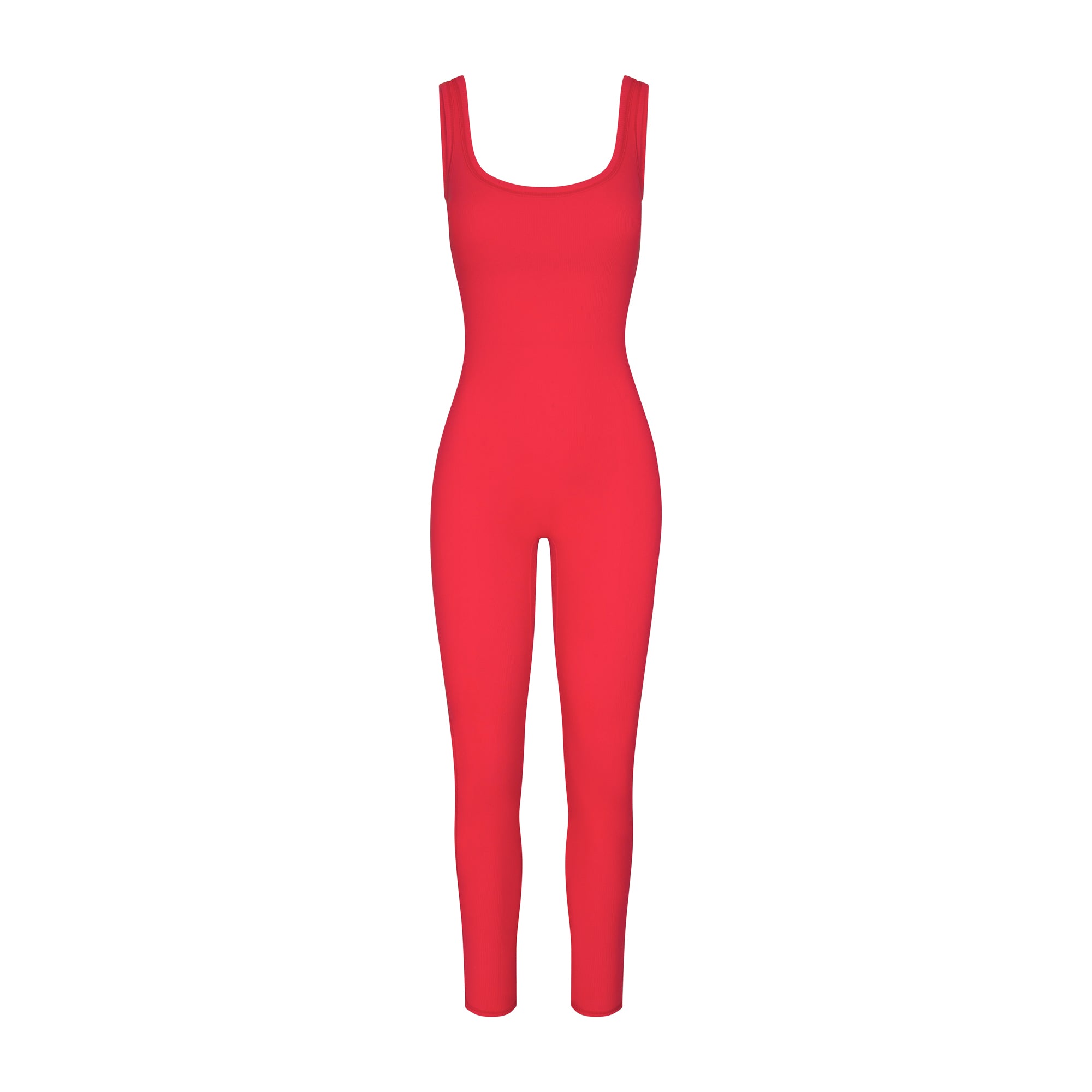 COTTON RIB TANK CATSUIT | RED MULTI - Image 5