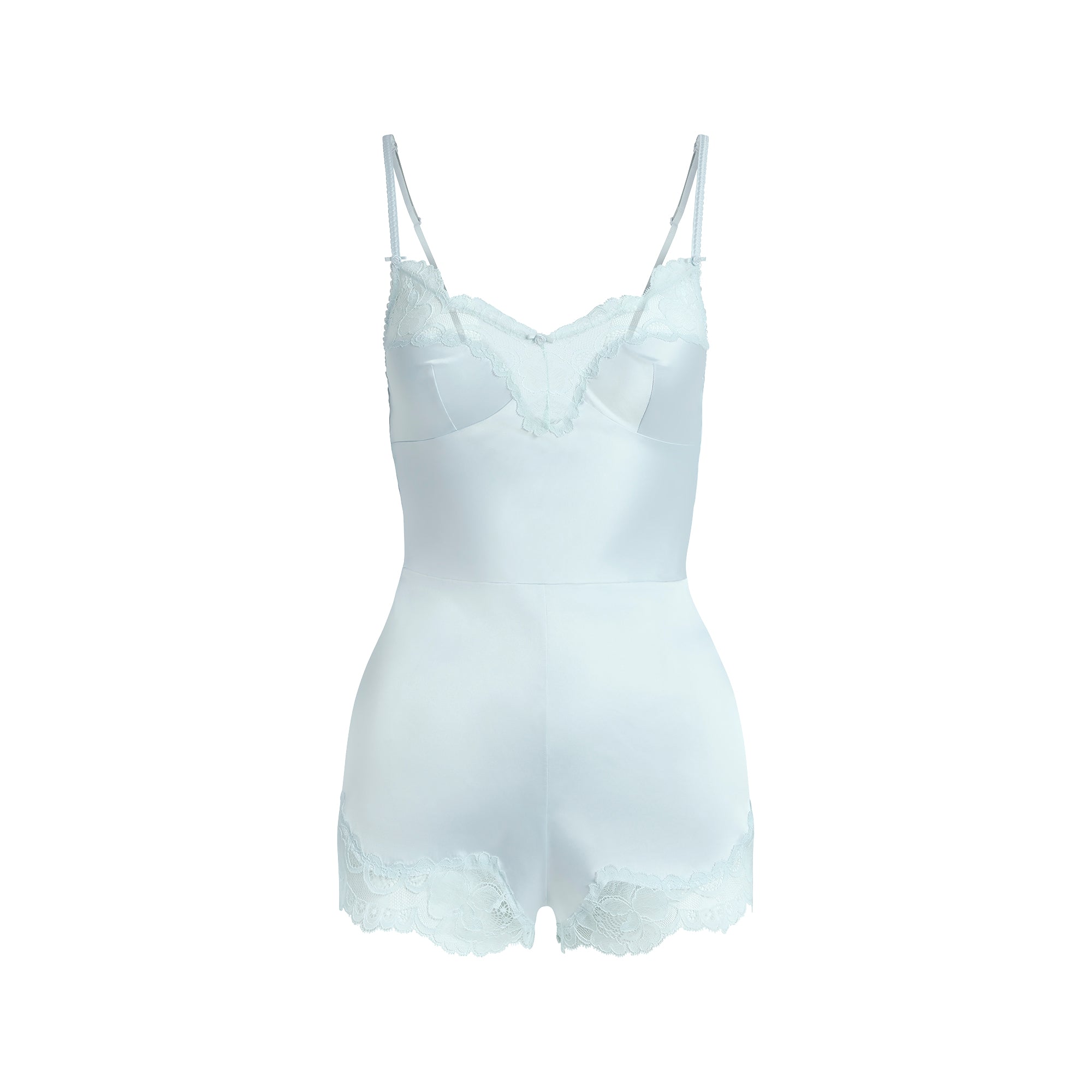 WOVEN SHINE LACE TEDDY | CLOUD - Image 9