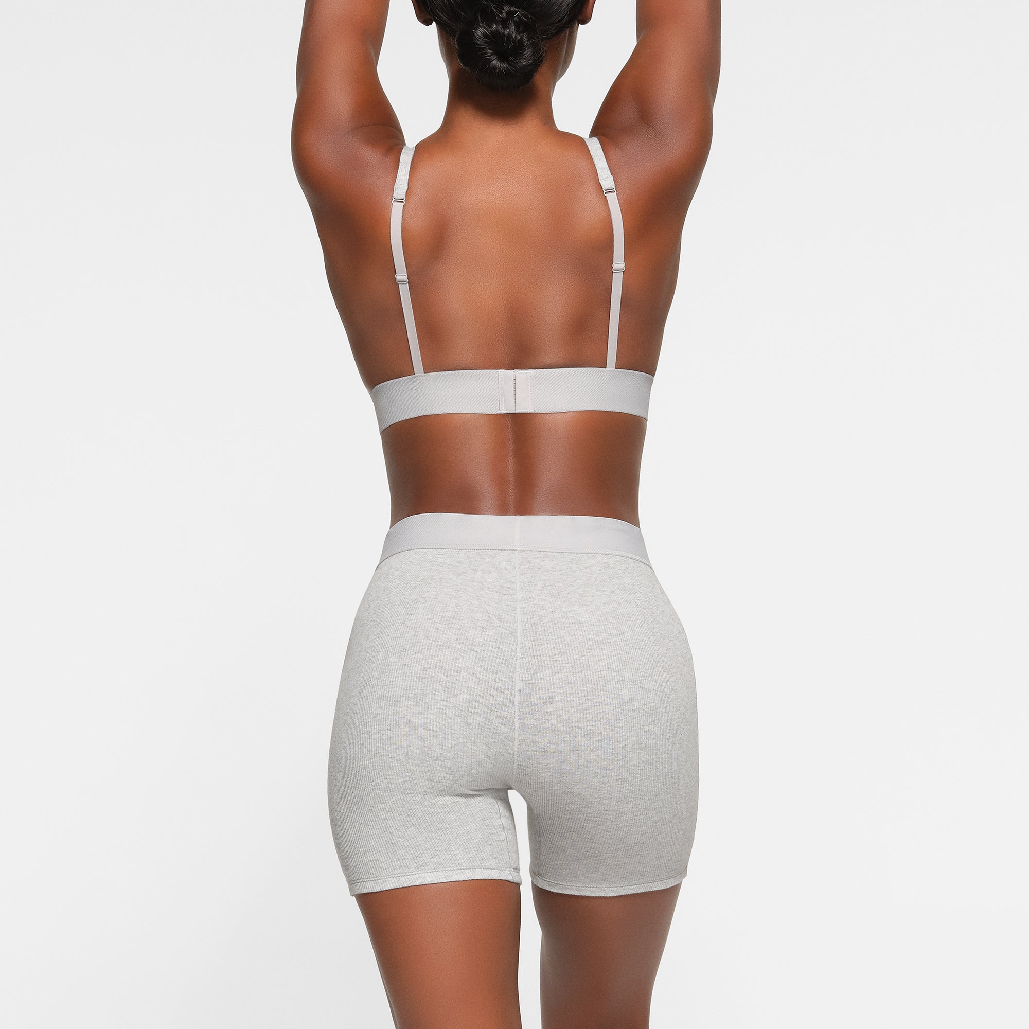 COTTON RIB BOXER | LIGHT HEATHER GREY - Image 3