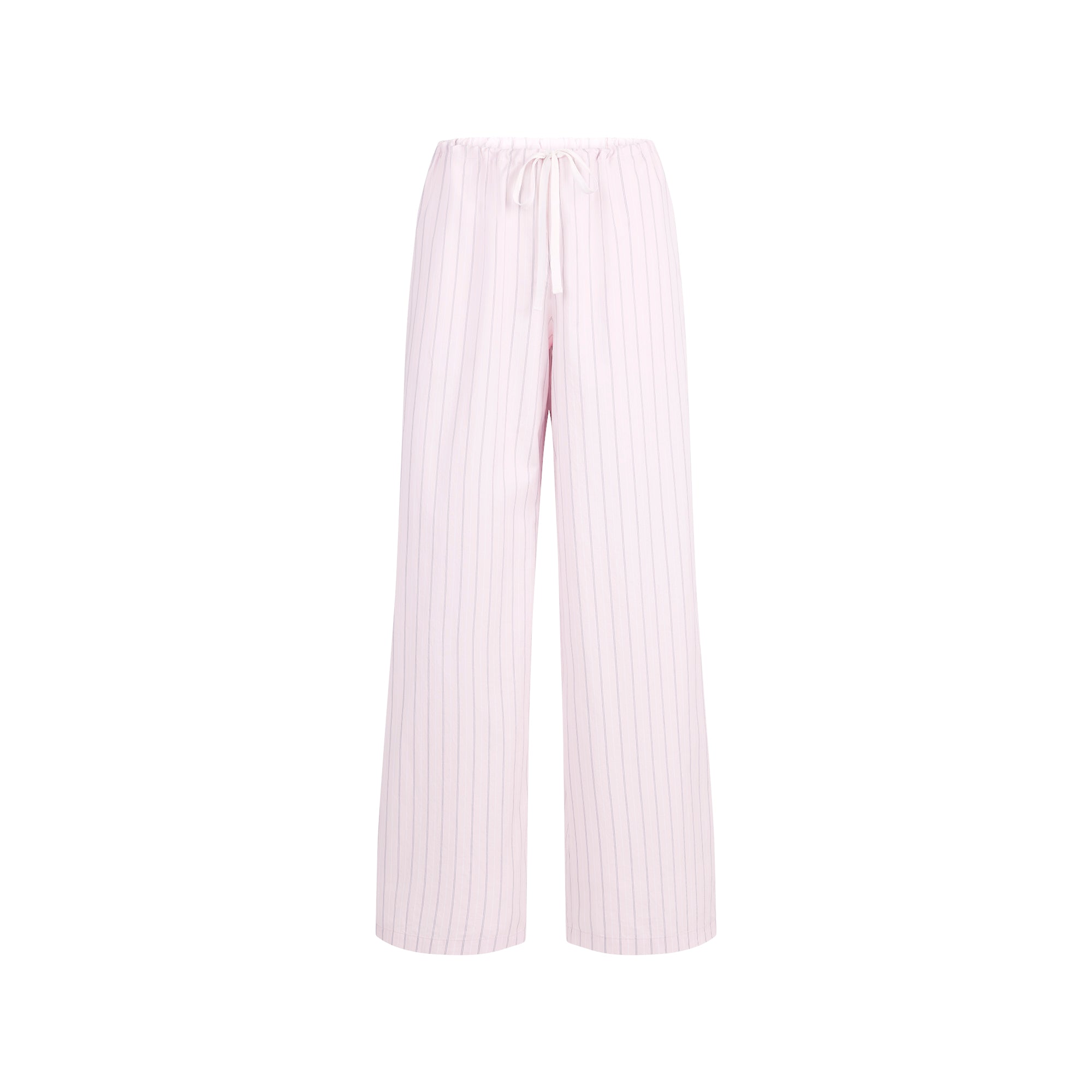 COTTON POPLIN STRAIGHT LEG PANT | PALE PINK PENCIL STRIPE - Image 6