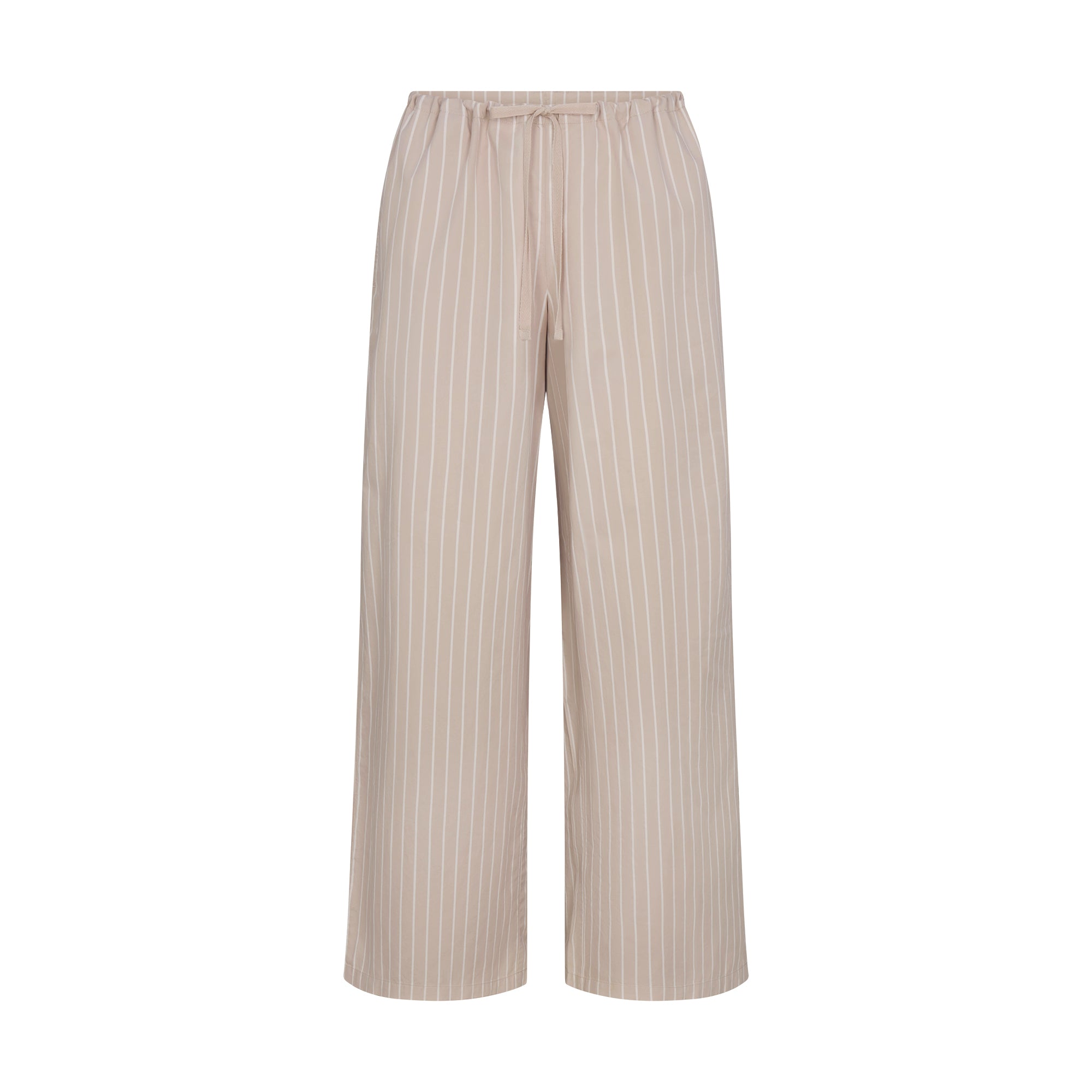 COTTON POPLIN STRAIGHT LEG PANT | STONE STRIPE - Image 5