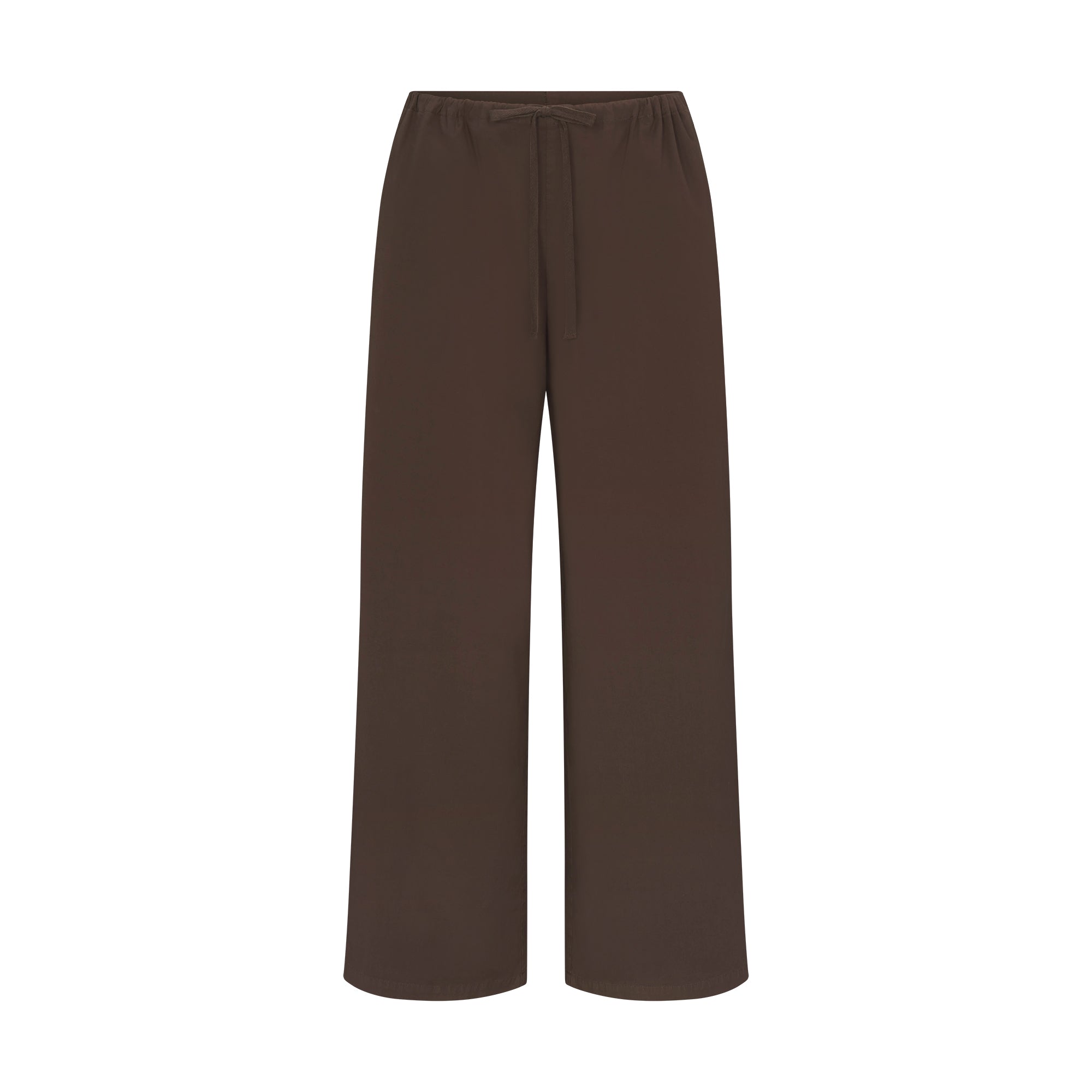 COTTON POPLIN STRAIGHT LEG PANT | WASHED DARK SEPIA - Image 6
