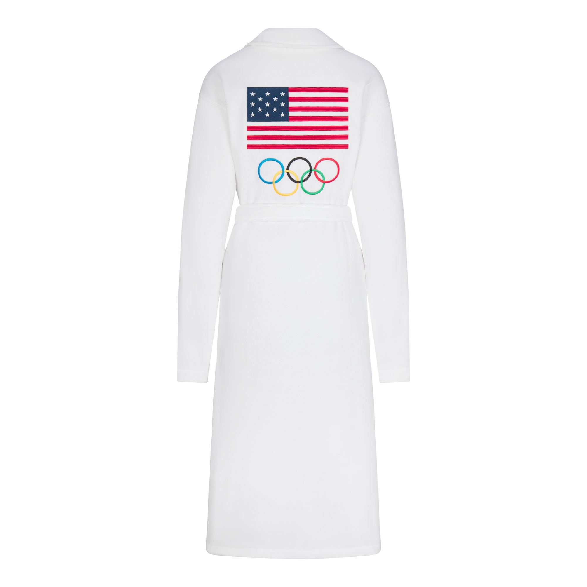 SKIMS FOR TEAM USA TERRY OLYMPIC UNISEX ROBE | WHITE - Image 9