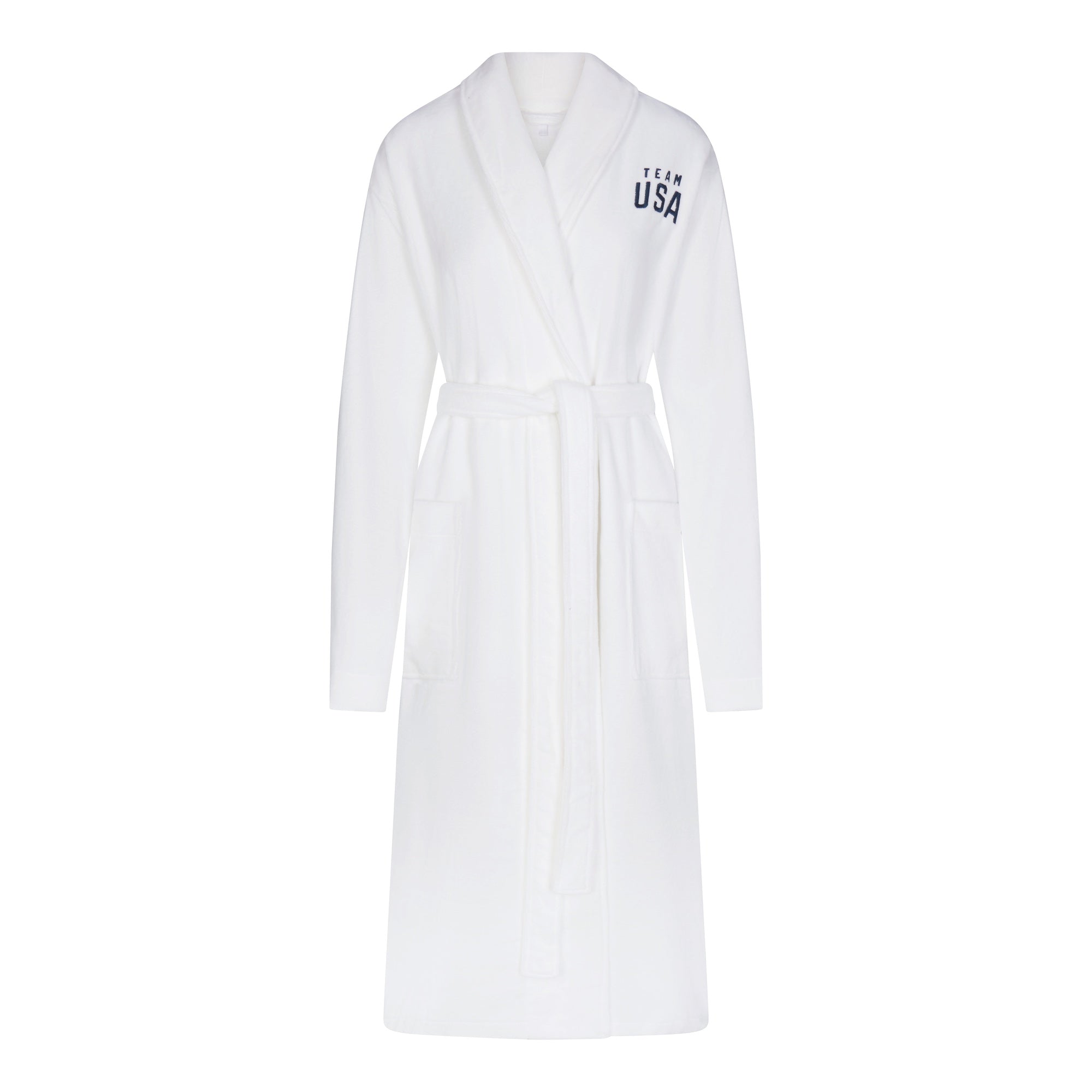 SKIMS FOR TEAM USA TERRY PARALYMPIC UNISEX ROBE | WHITE - Image 6