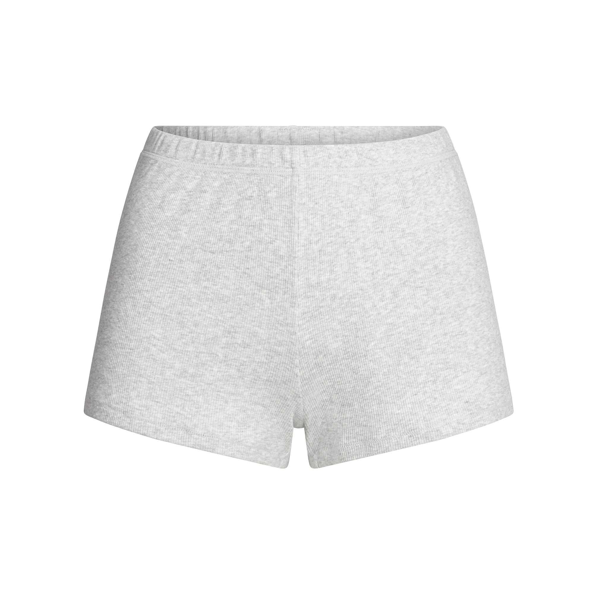 COTTON RIB LOOSE SHORT | LIGHT HEATHER GREY - Image 6