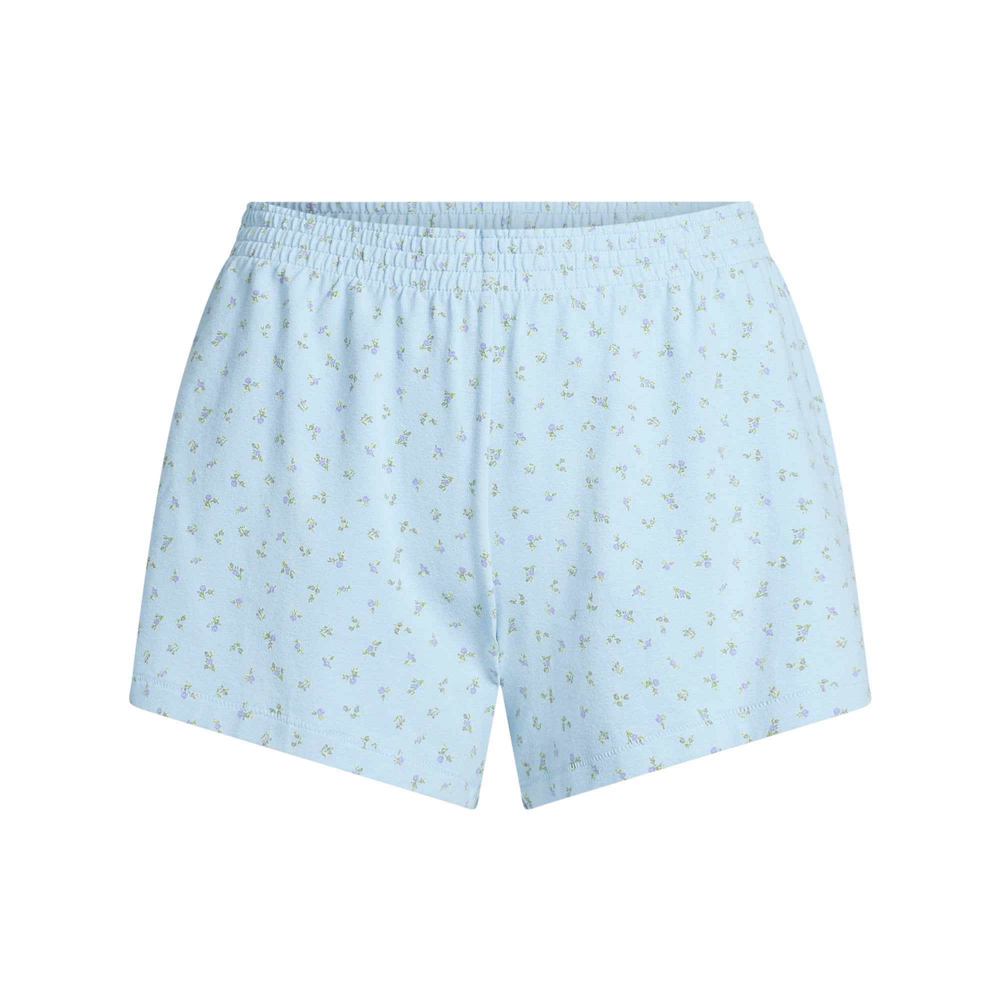 COTTON JERSEY LOOSE SHORT | POWDER BLUE MICRO FLORAL - Image 6