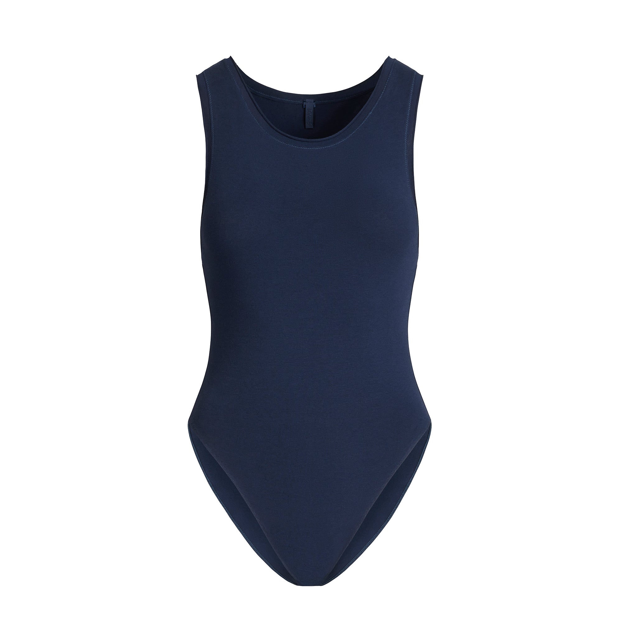 COTTON JERSEY TANK BODYSUIT | NAVY - Image 6