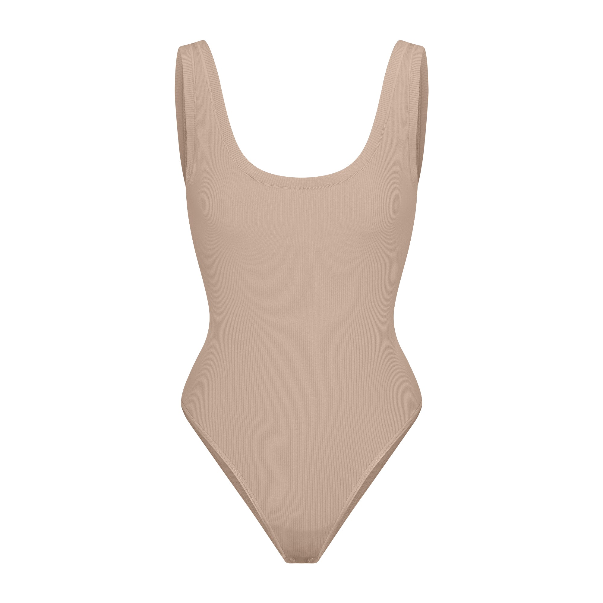 COTTON RIB TANK BODYSUIT | LATTE - Image 5