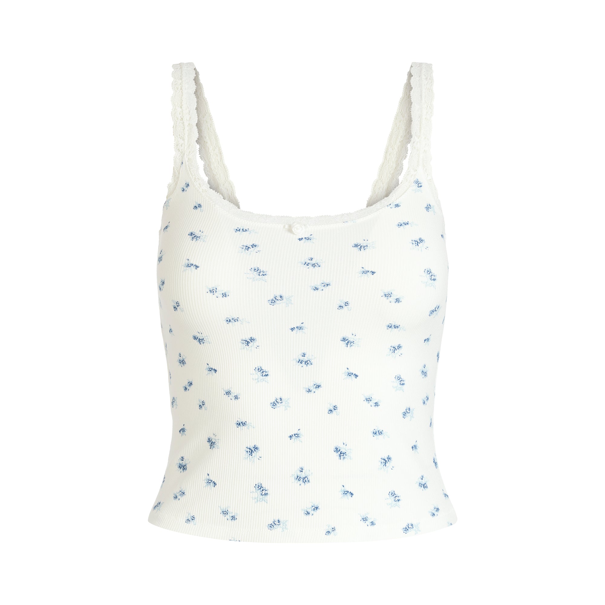 SOFT LOUNGE LACE CAMI | BLUE GARDEN PRINT - Image 6