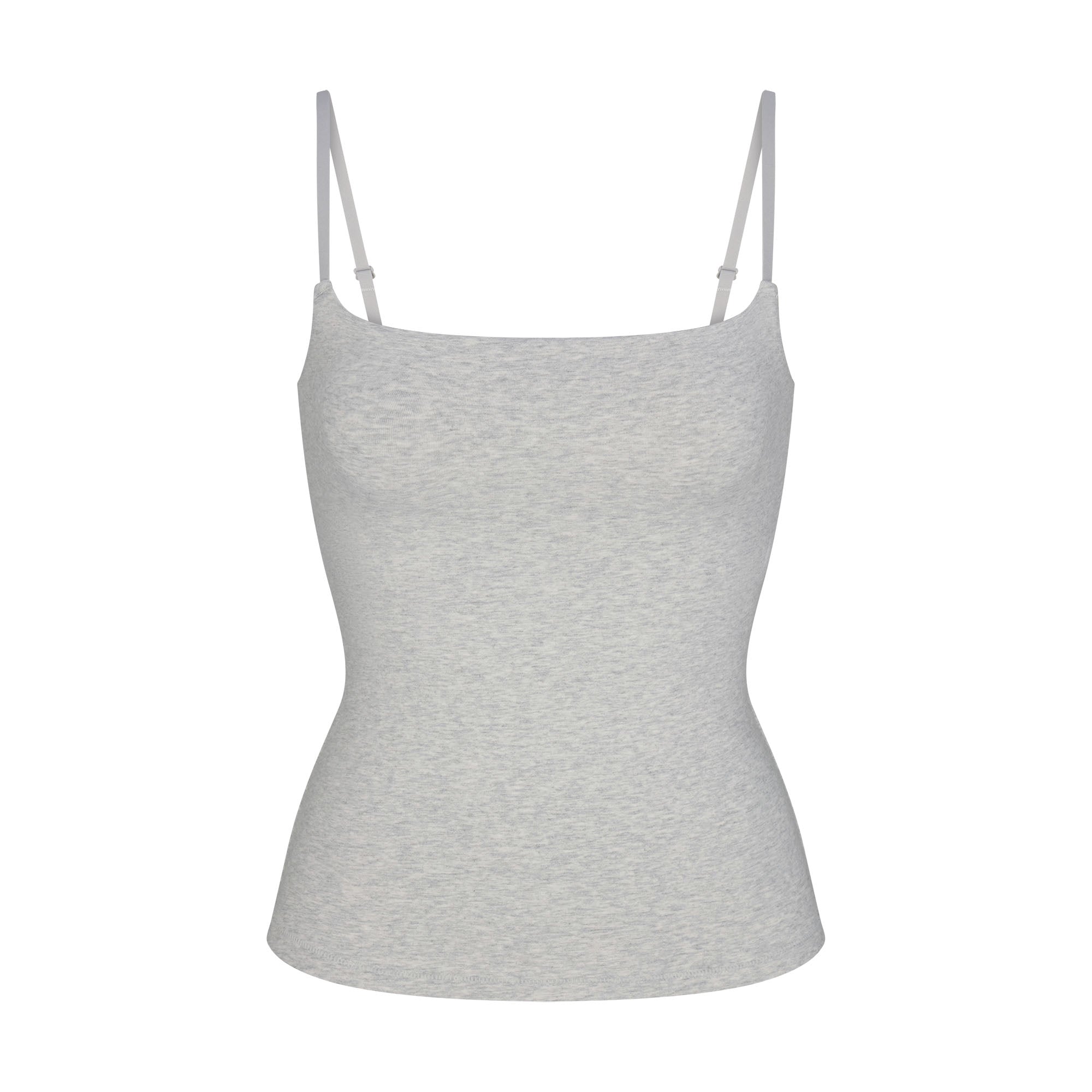 COTTON JERSEY CAMI | LIGHT HEATHER GREY - Image 5