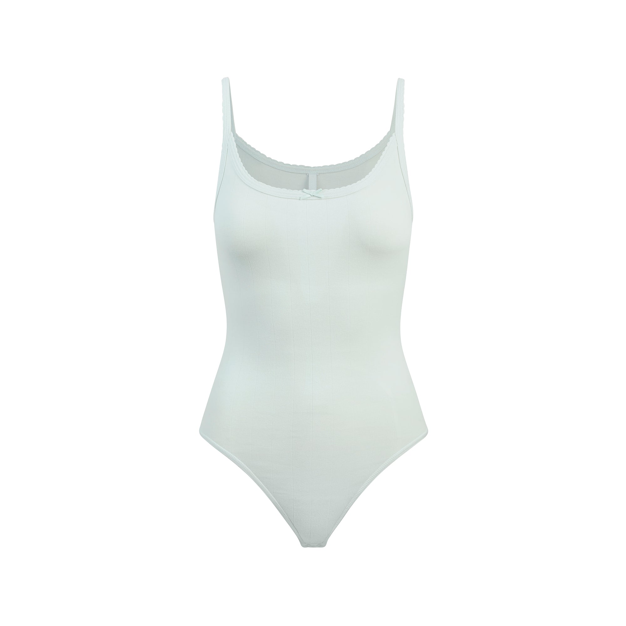 DROP NEEDLE POINTELLE CAMI BODYSUIT | FROST - Image 6