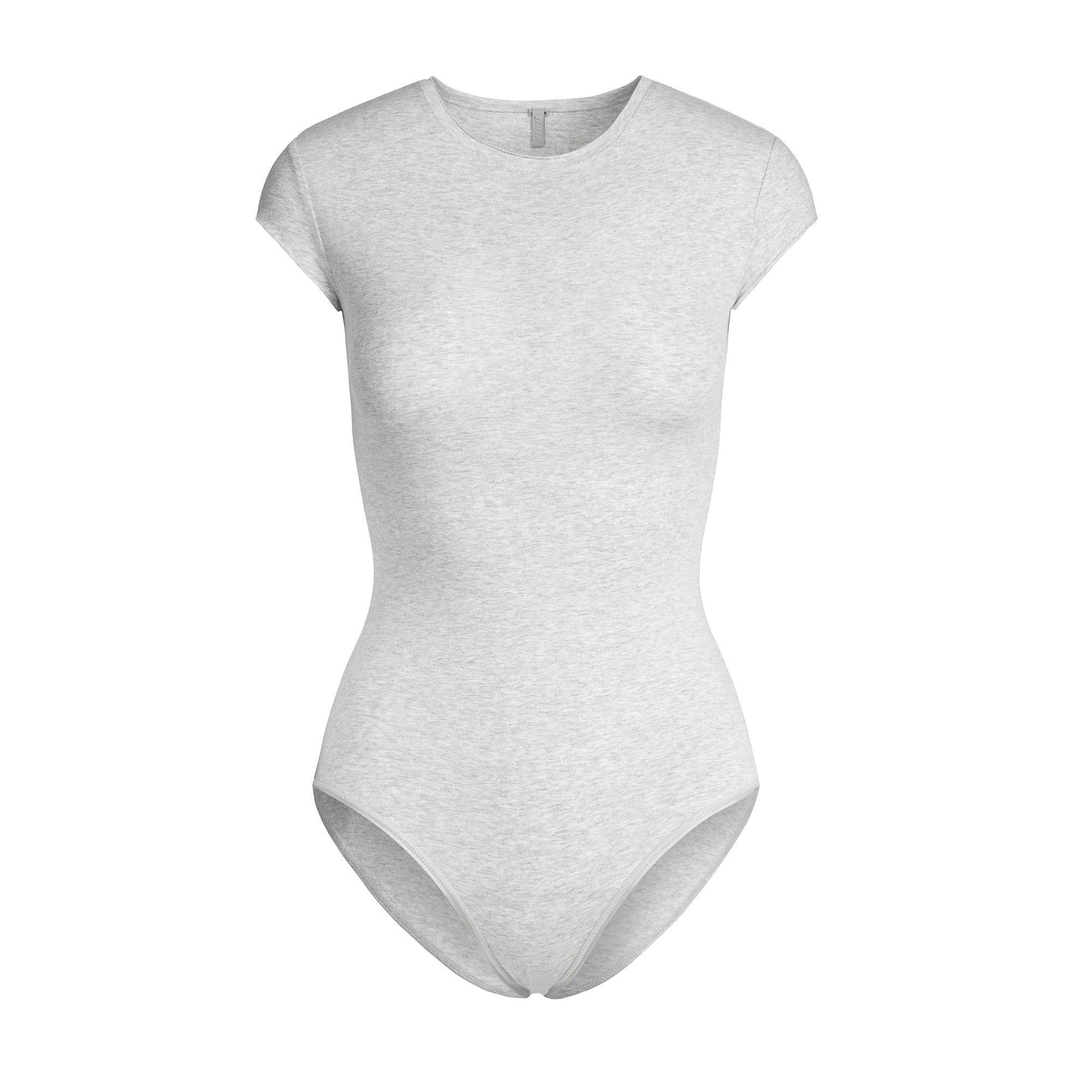 COTTON JERSEY T-SHIRT BRIEF BODYSUIT | LIGHT HEATHER GREY - Image 6
