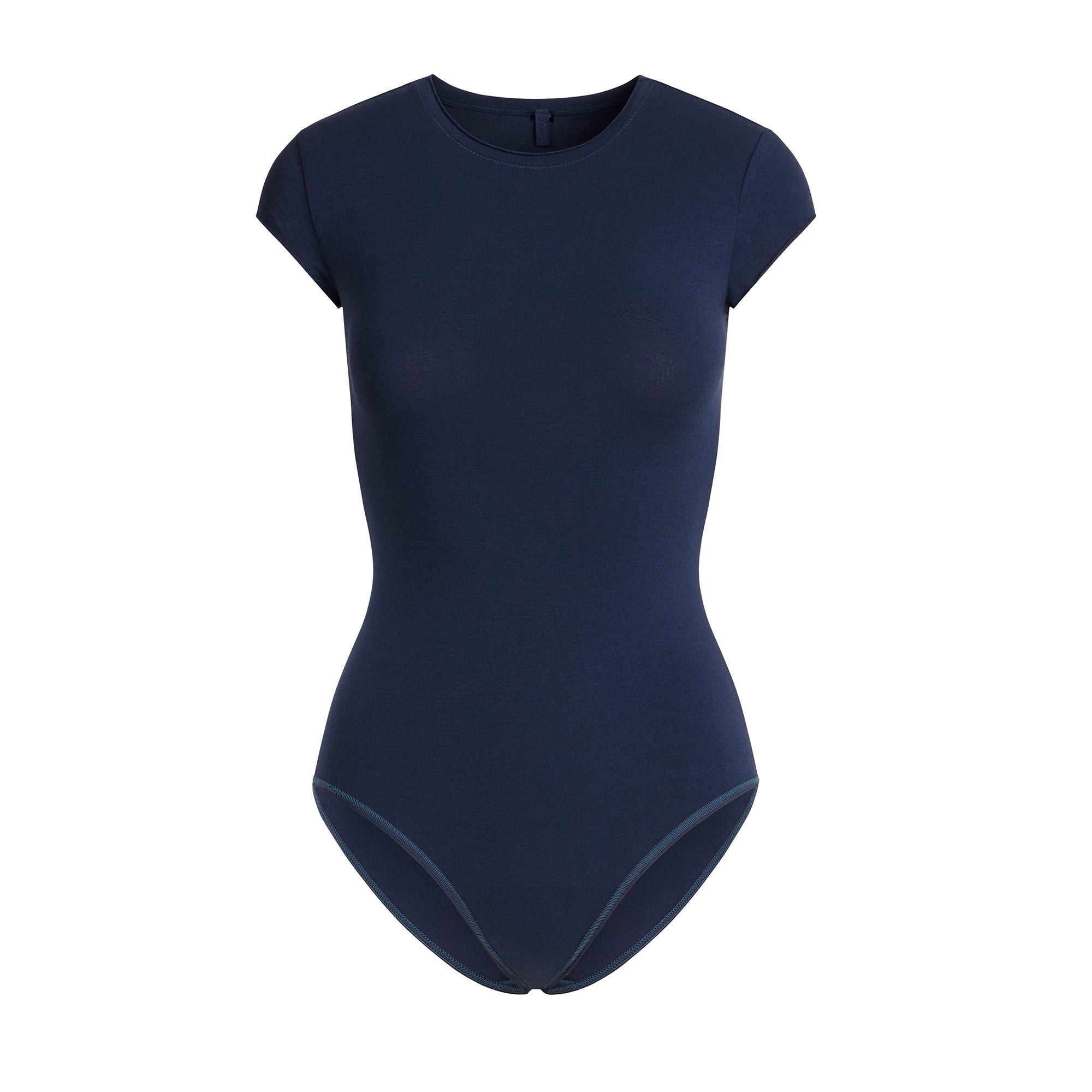 COTTON JERSEY T-SHIRT BRIEF BODYSUIT | NAVY - Image 6